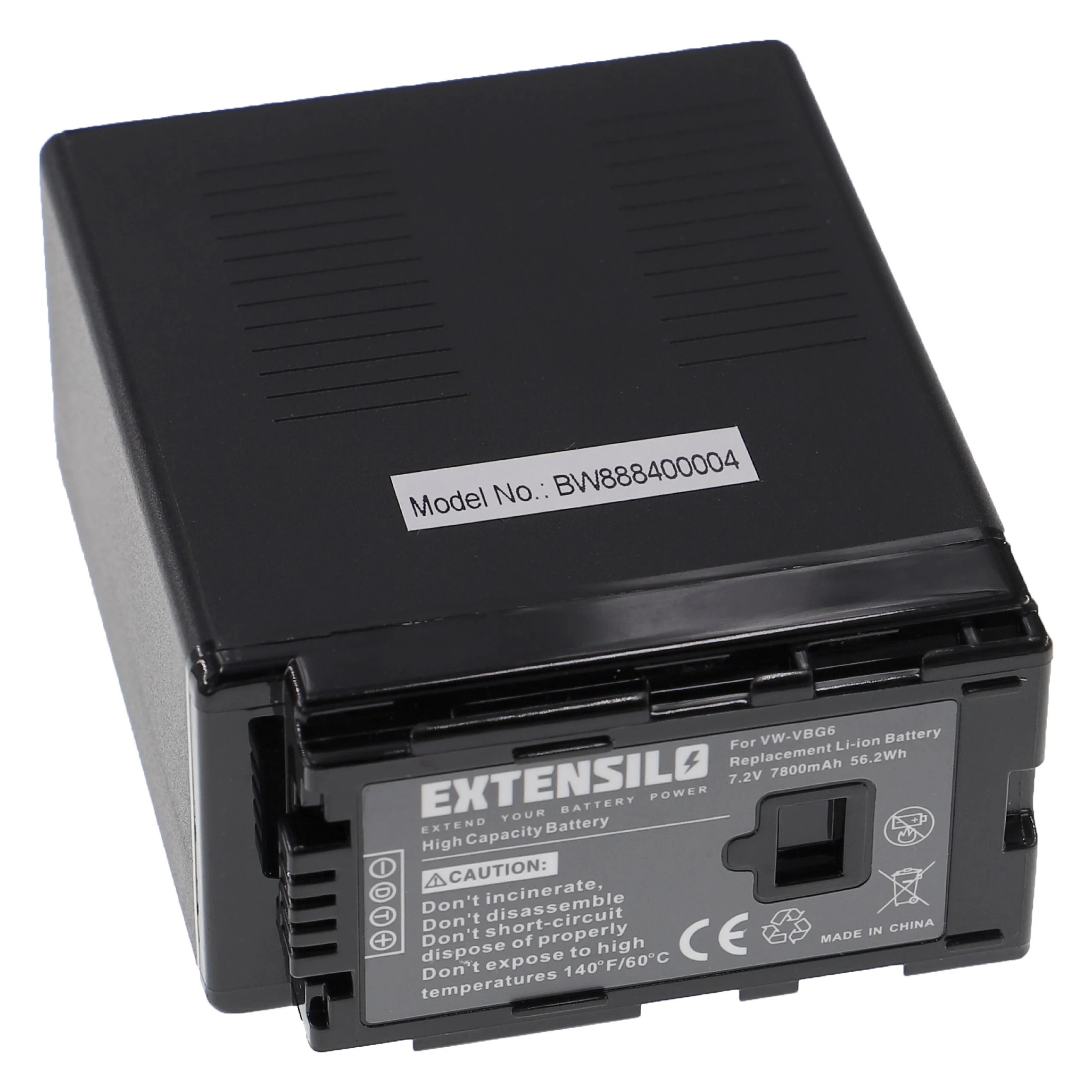 Batterie remplace Panasonic VW-VBG6-K, VW-VBG6GK, VW-VBG6 pour appareil photo Panasonic- 7800mAh 7,2V Li-ion