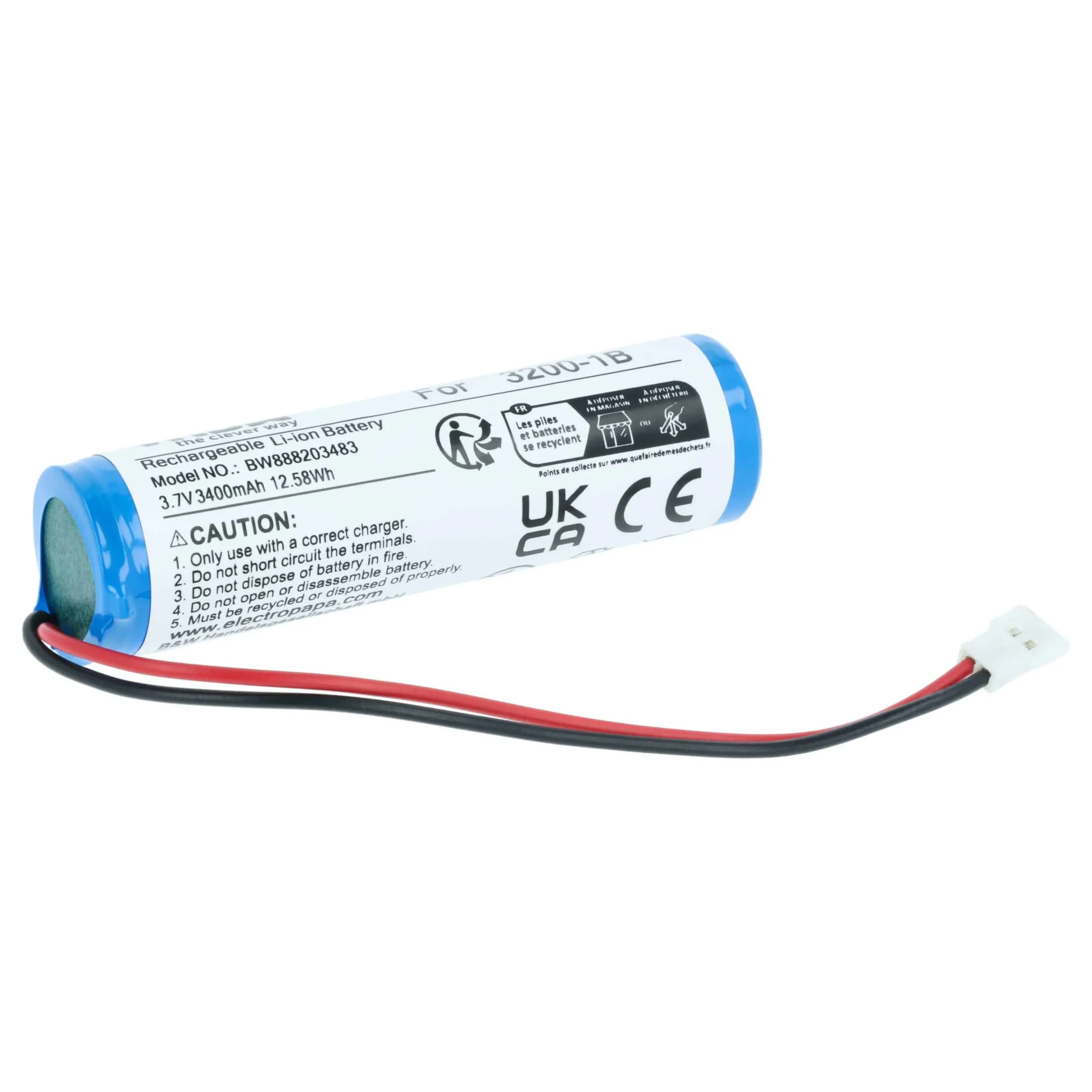 Batterie remplace Eschenbach 3200-1B loupe de lecture - 3400mAh 3,7V Li-ion