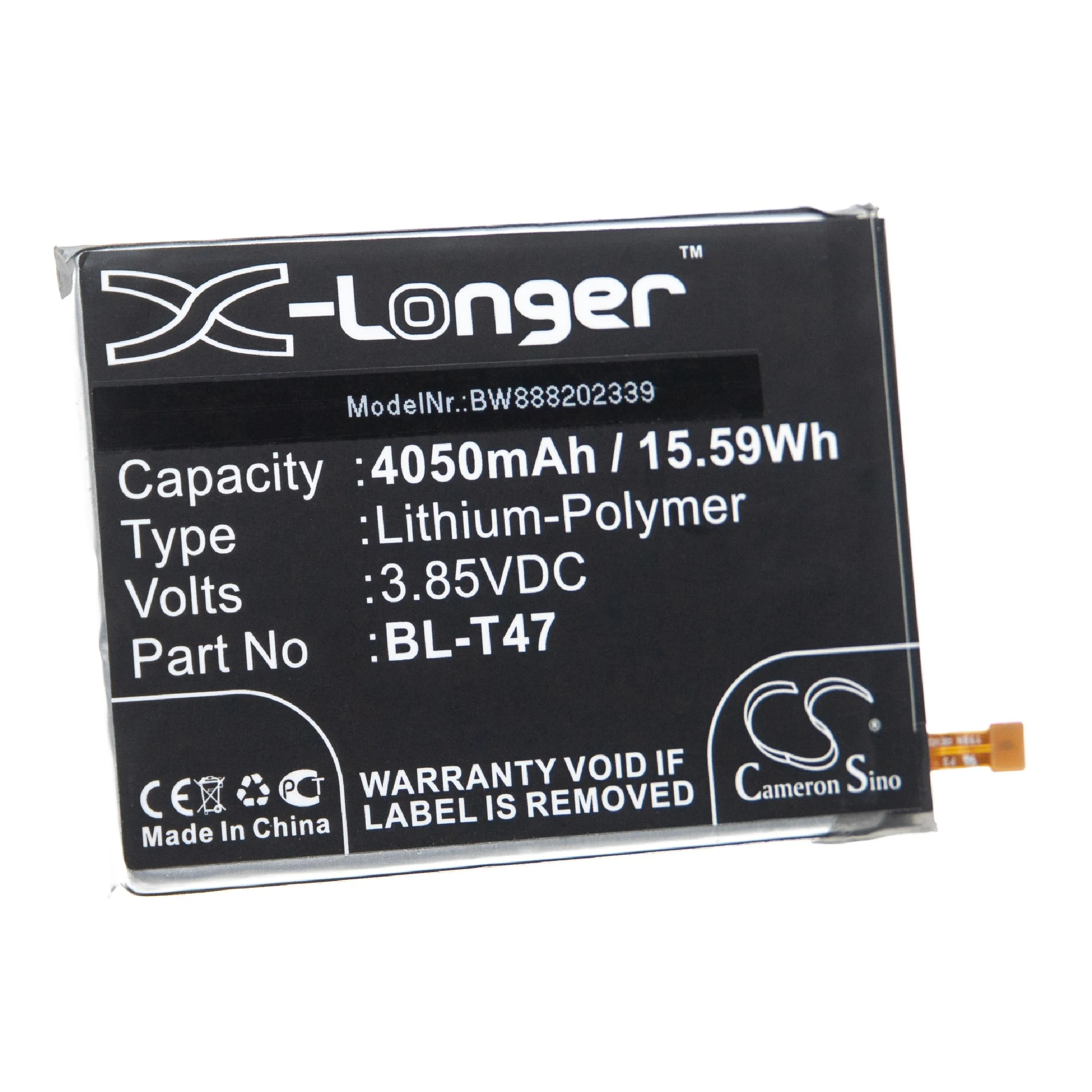 Batterie remplace LG EAC64785301, BL-T50, BL-T47 téléphone portable LG - 4050mAh 3,85V Li-polymère