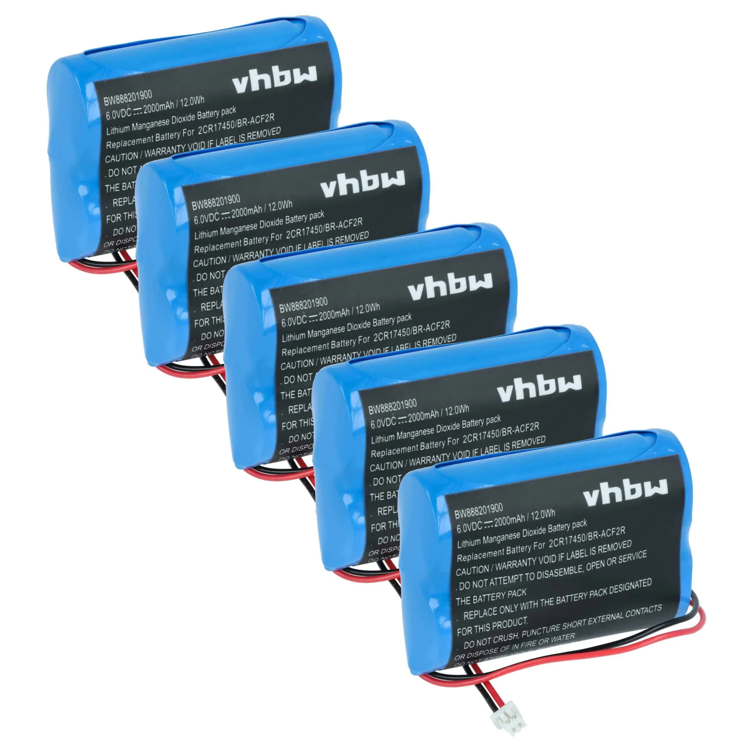 5x Piles pour PLC Programmable Logic Controller Panasonic BR-ACF2R - 2000mAh 6V Li-MnO2