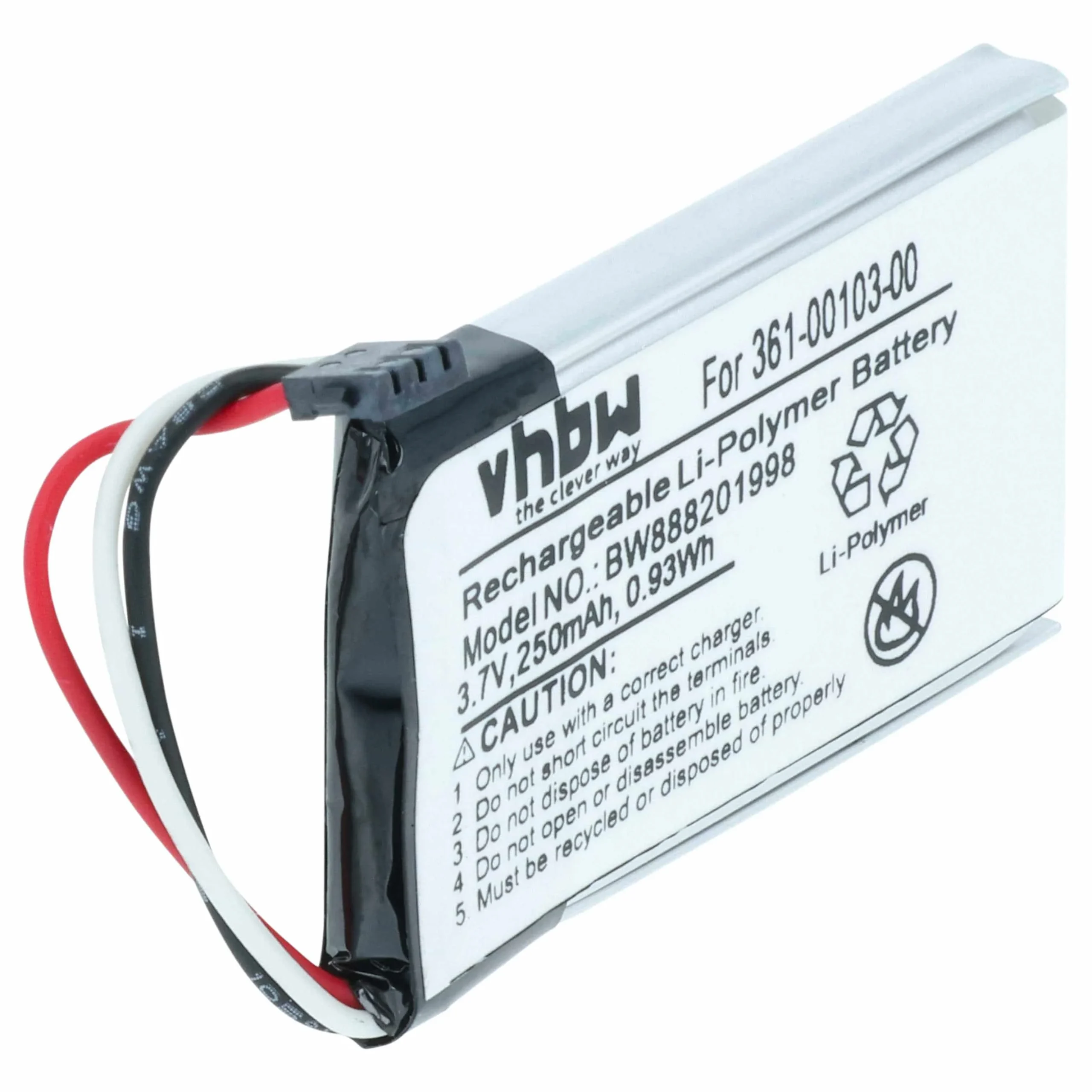 Batterie remplace Garmin 361-00103-00 pour appareil photo Garmin- 250mAh 3,7V Li-polymère