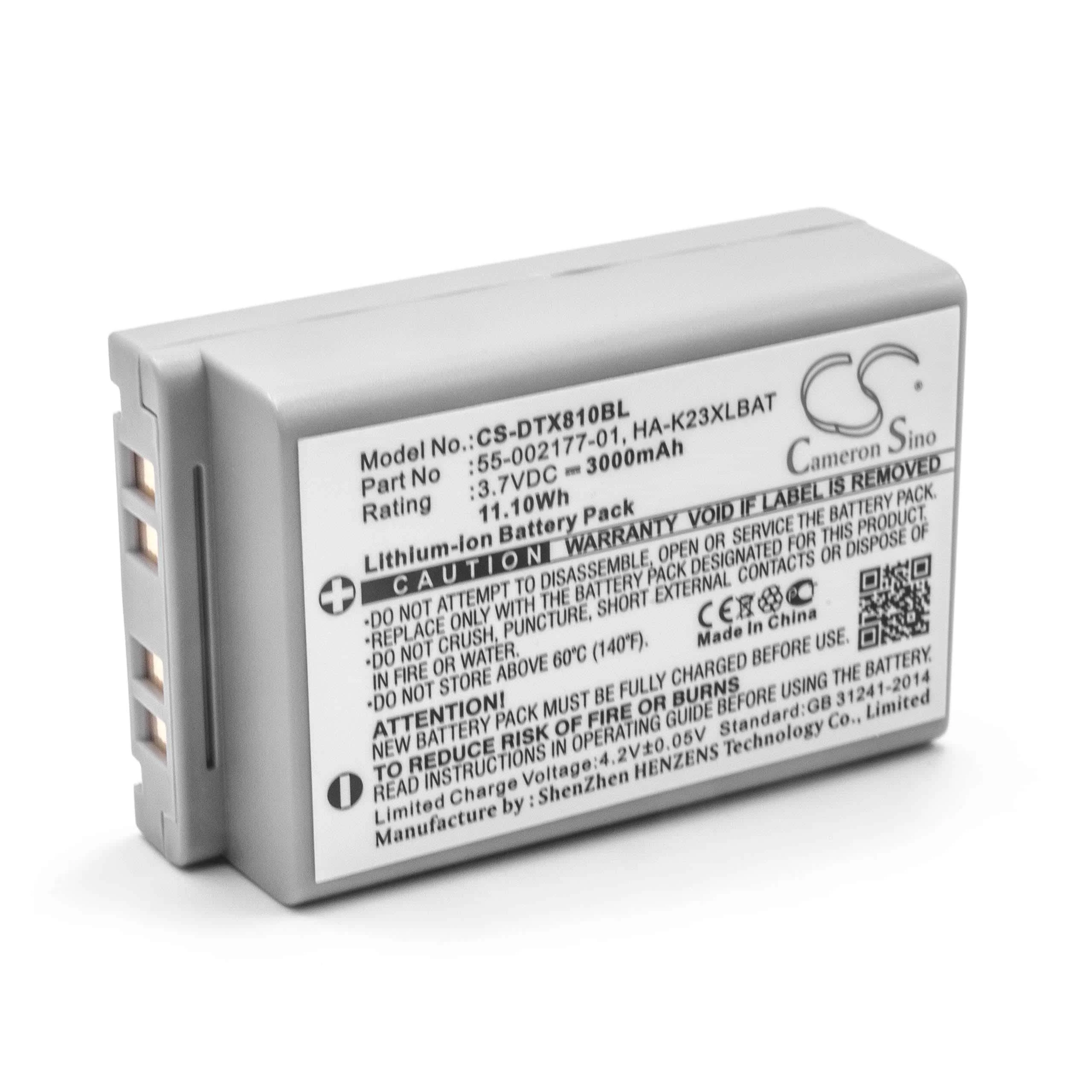Batterie remplace Casio HA-K23XLBAT, 55-002177-01 pour scanner de code-barre Casio - 3000mAh 3,7V