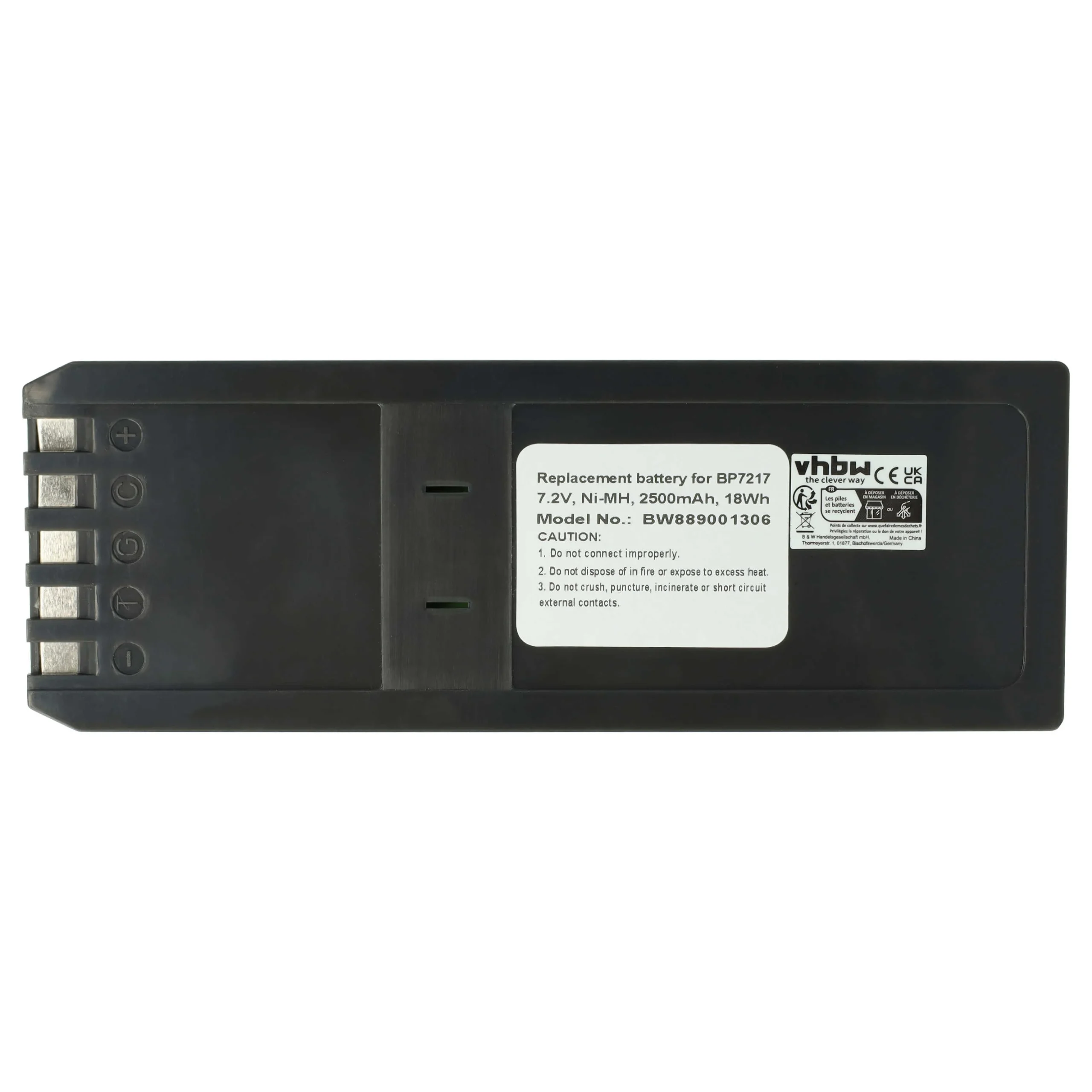Batterie remplace Fluke BP7217 outil de mesure Fluke - 2500mAh 7,2V NiMH