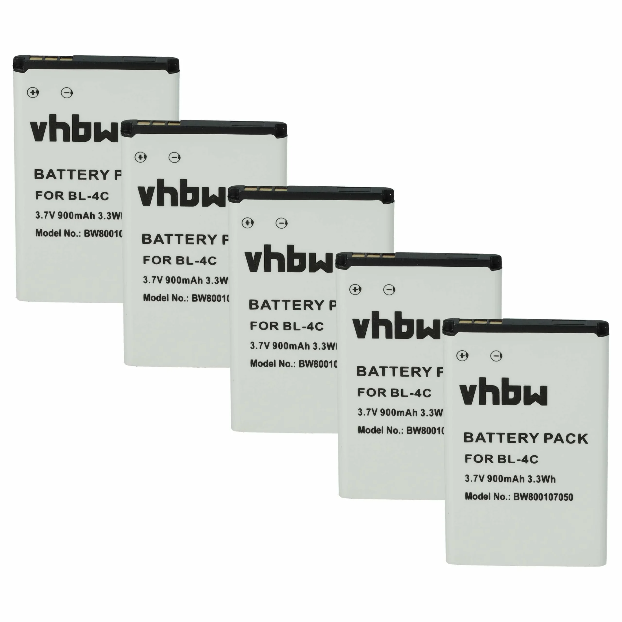 Batterie (5 pcs.) remplace BBK BL-4C téléphone portable Hyundai - 900mAh 3,7V Li-ion