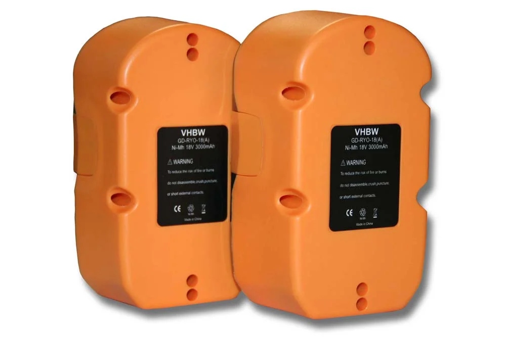 Batterie (2 pcs.) remplace Ryobi BCP1817/2SM, ABP1801, ABP1803 outil électrique Ryobi - 3Ah 18V NiMH