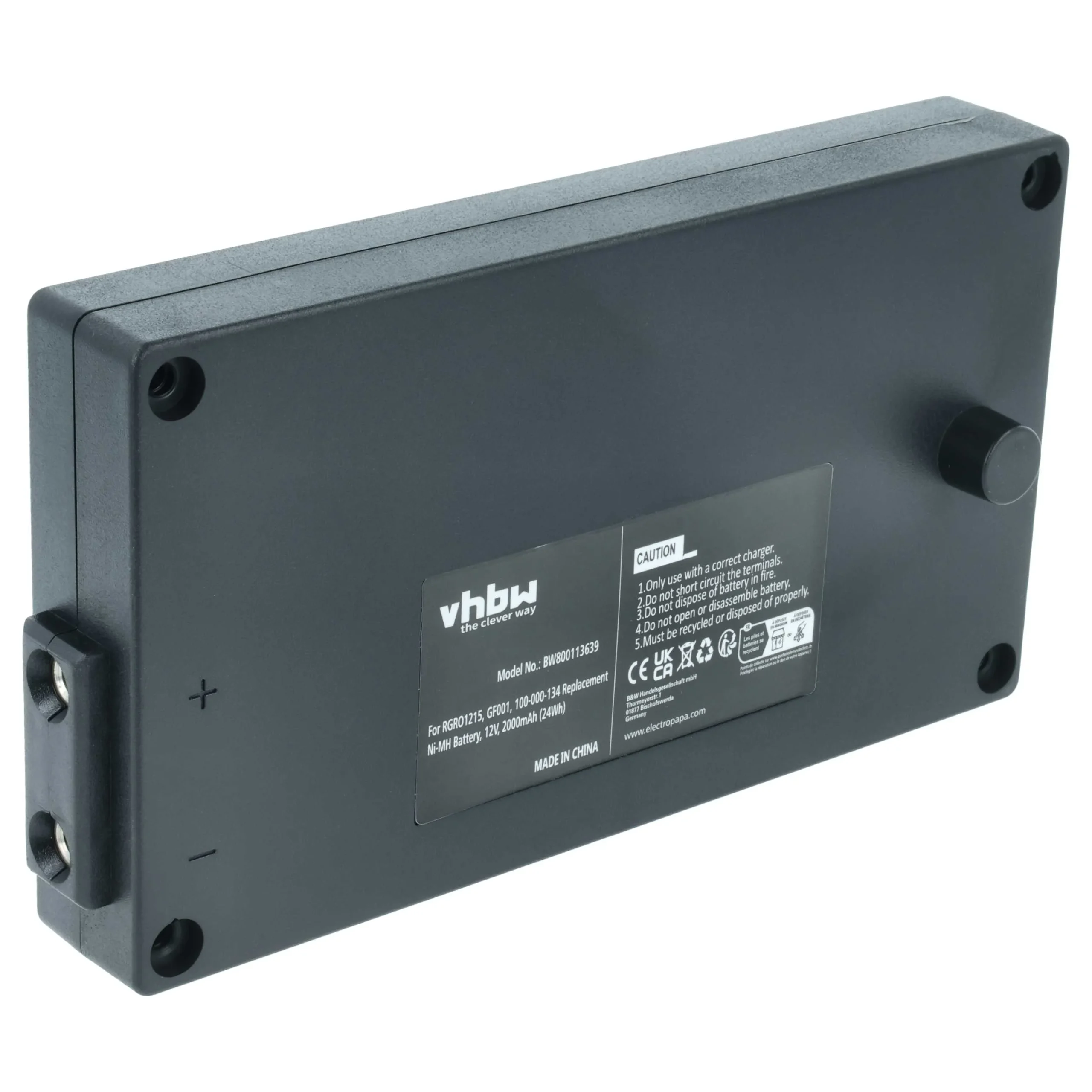 Batterie remplace Gross Funk RGRO1215, 738010957, GF001, 100-000-134 - 2000mAh 12V NiMH
