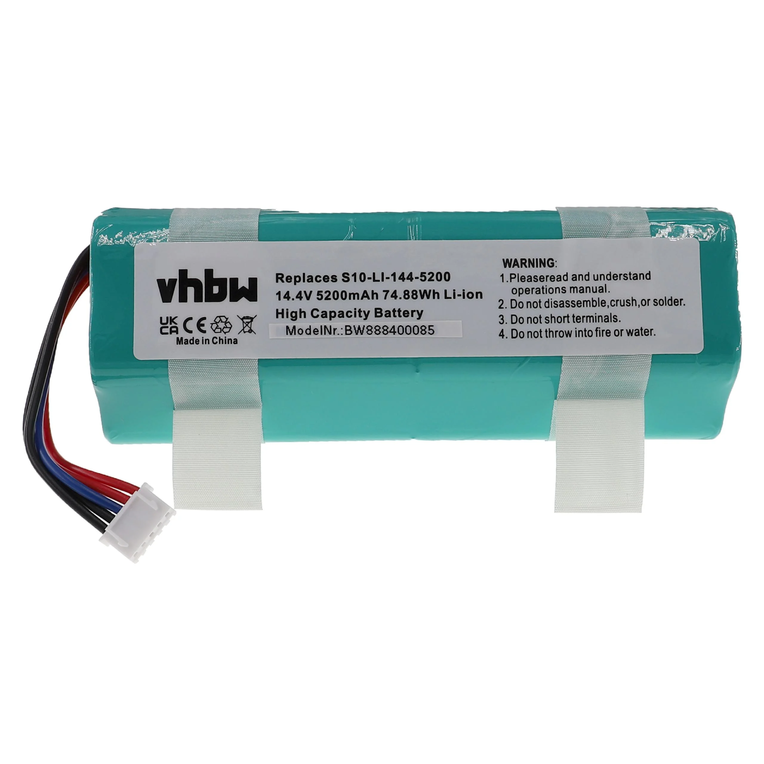 Batterie remplace Ecovacs 201-1913-4200, 201-1913-4201 pour robot aspirateur Ecovacs - 5200mAh 14,4V Li-ion