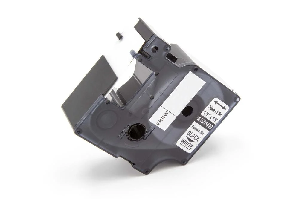 Cassette à ruban remplace Dymo 1805430 - 24mm lettrage Noir ruban Blanc, vinyle, plastique