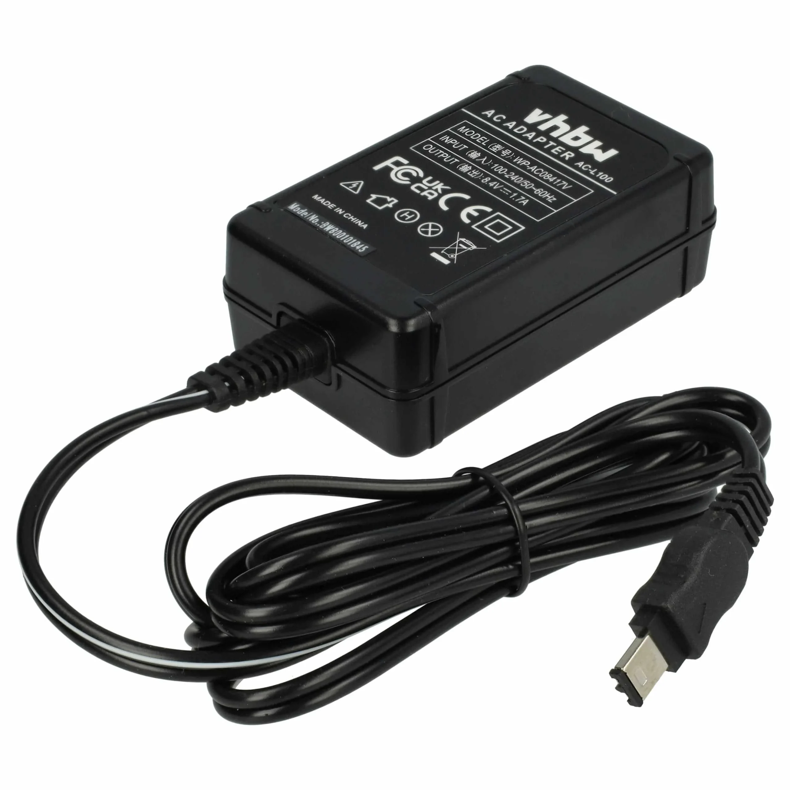 Bloc secteur remplace Sony AC-L10, AC-L100, AC-L10A, AC-L15A, AC-L15B, AC-L10B, AC-L15 pour caméra Sony, 2m