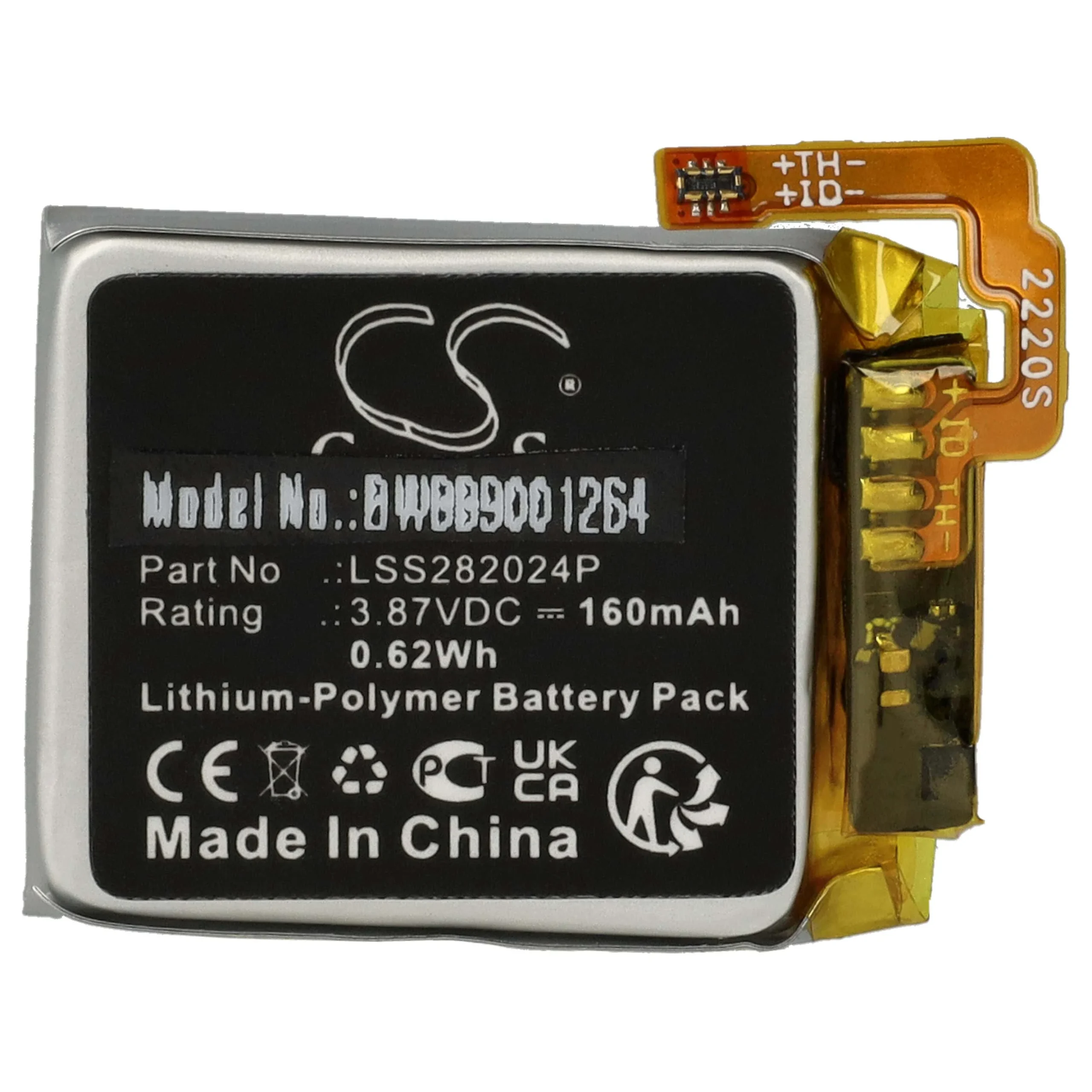 Batterie remplace Fitbit LSS282024P montre connectée - 160mAh 3,87V Li-polymère
