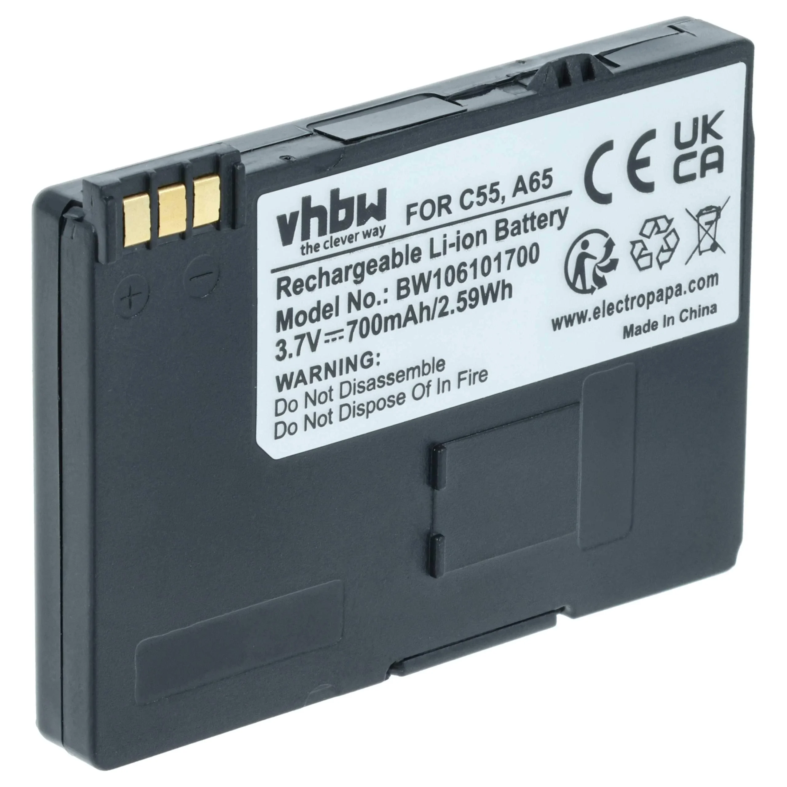 Batterie remplace Siemens EBA-510 pour téléphone Siemens - 700mAh 3,7V Li-ion