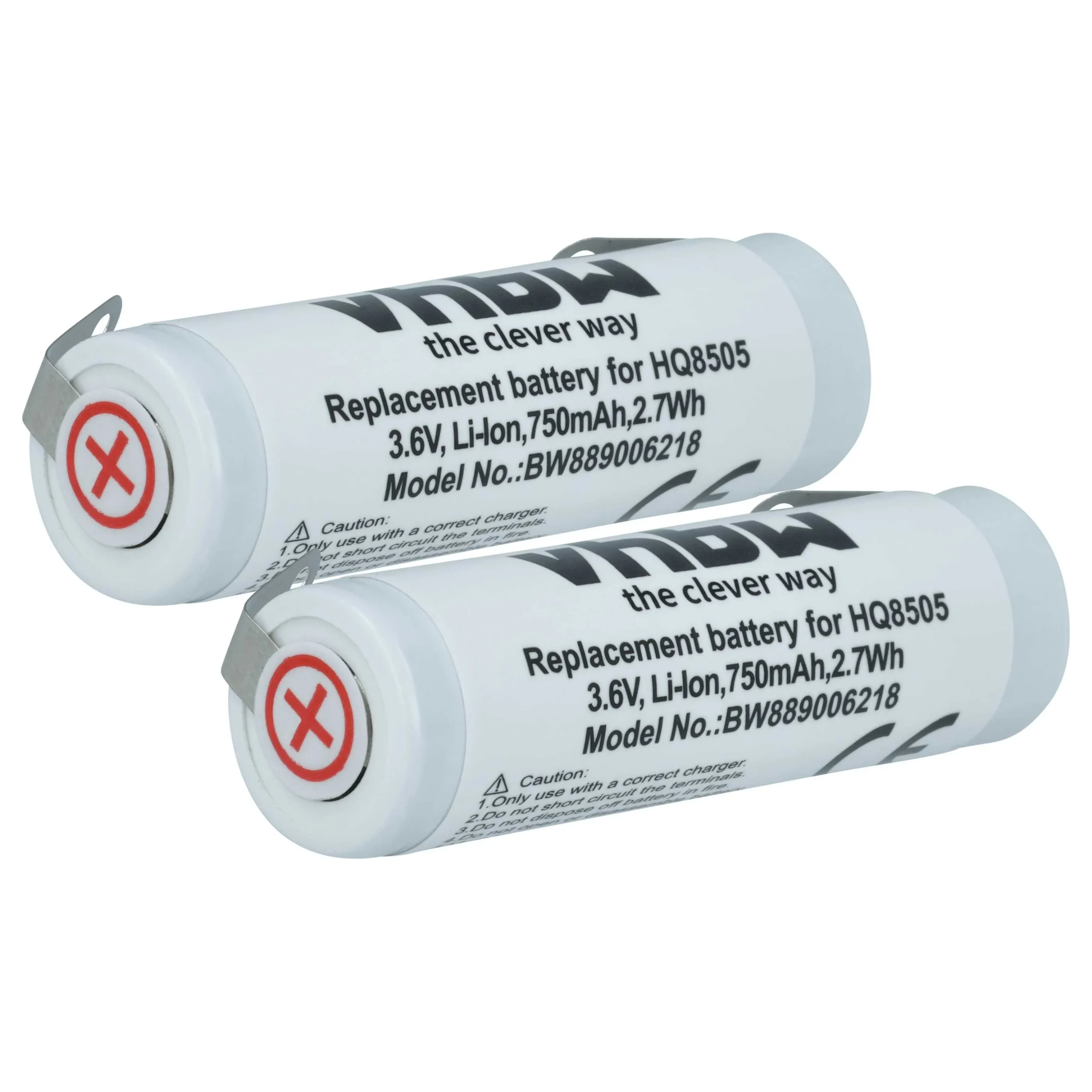 2x Batteries remplace Philips 4222-036-06410, 036-11290 pour rasoir électrique Philips - 750mAh 3,6V Li-ion