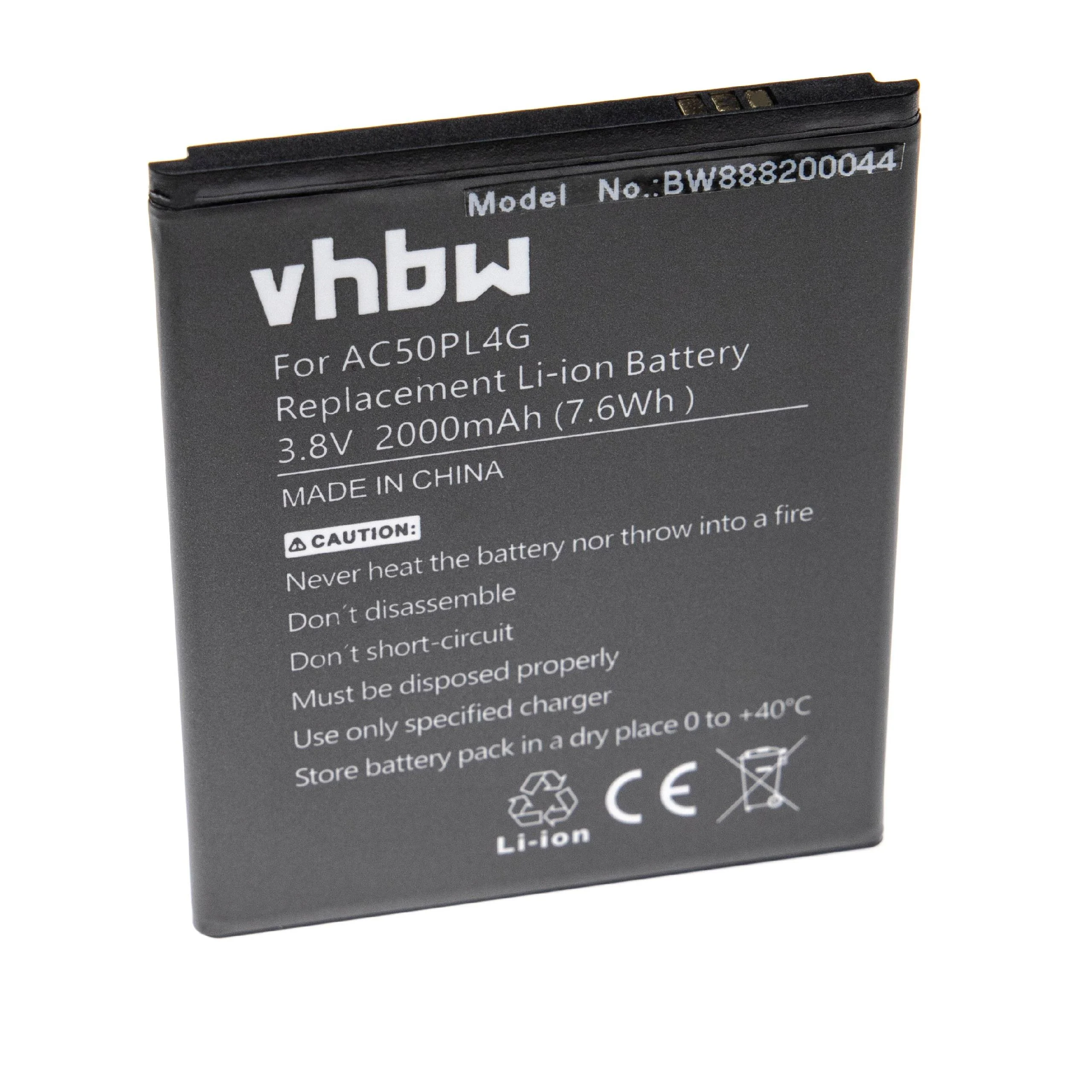 Batterie remplace Archos AC50PL4G téléphone portable Intex - 2000mAh 3,8V Li-ion