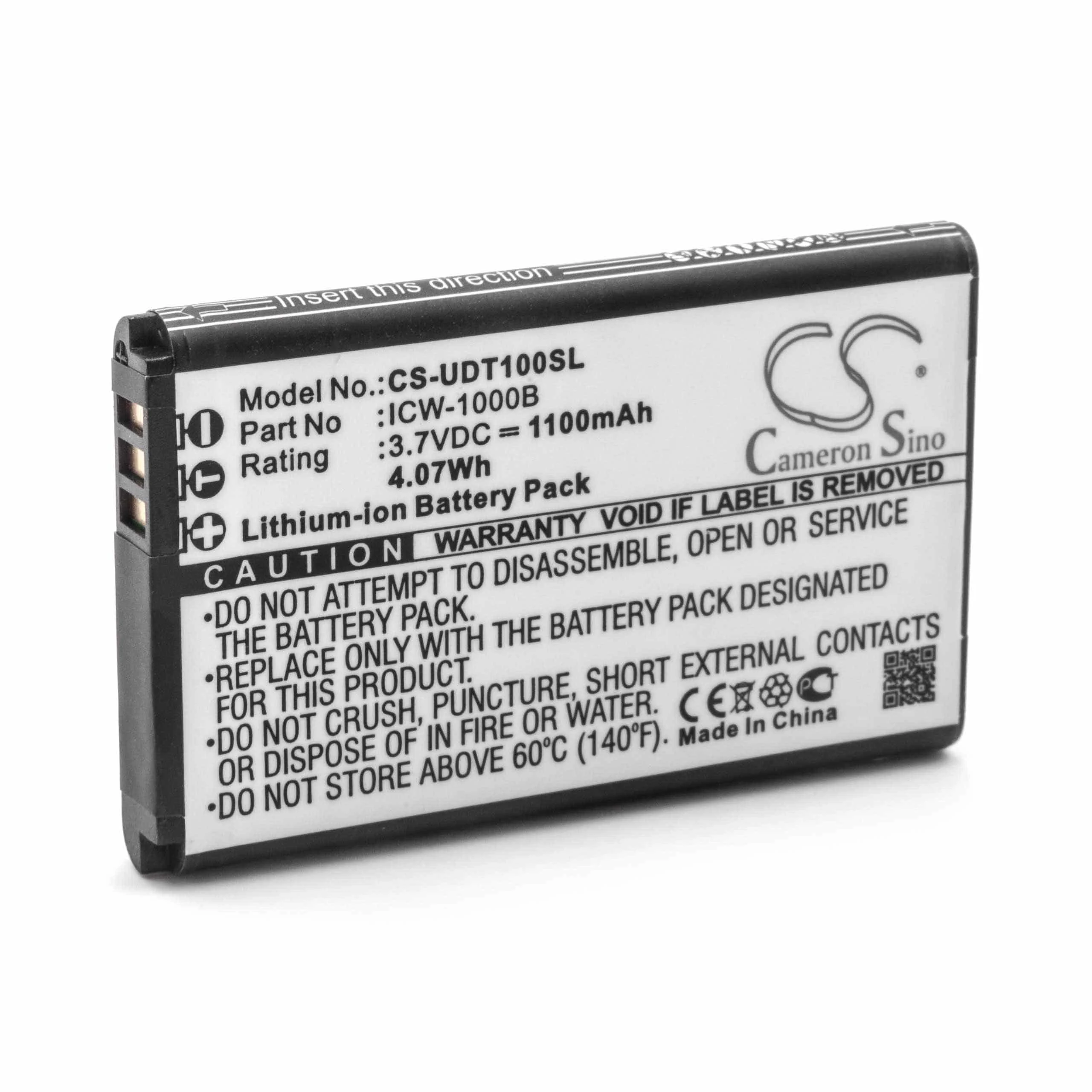 Batterie remplace UniData / Incom ICW-1000B, KAL523450AR pour téléphone UniData / Incom - 1100mAh 3,7V Li-ion
