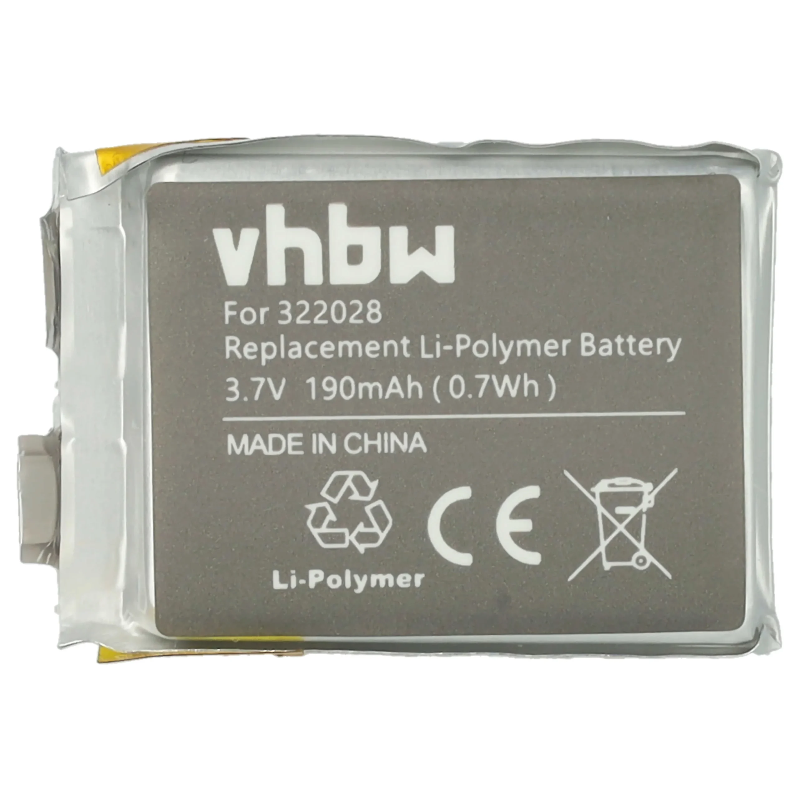 Batterie remplace TomTom AHB322028, 322028 montre connectée - 190mAh 3,7V Li-polymère + outils