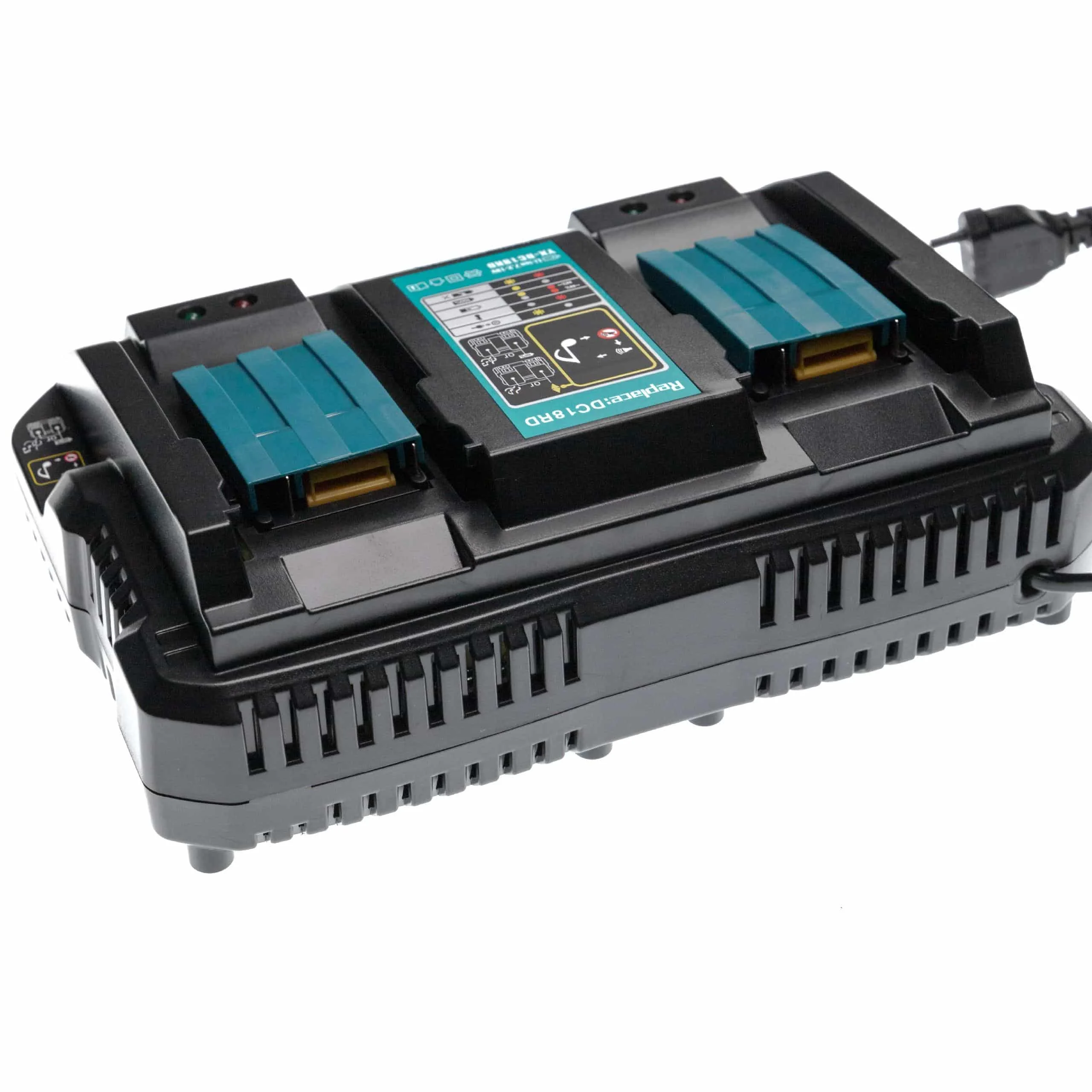 Chargeur double remplace Makita DC18RD, 196933-6 pour batterie d'outil électrique Makita - Li-ion, 4,0A