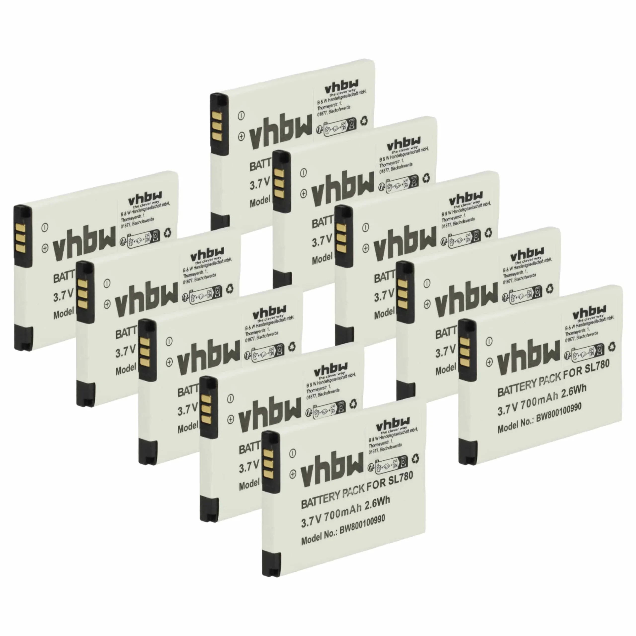 10x Batteries remplace Siemens Gigaset 4250366817255 pour téléphone Gigaset - 700mAh 3,7V Li-ion