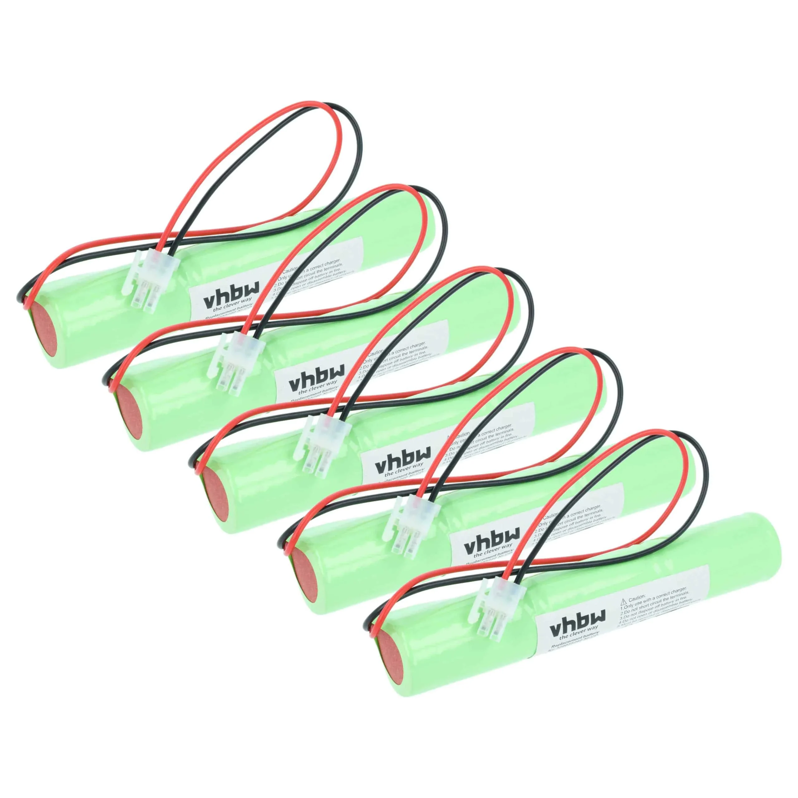 5x Batteries remplace BAES 329055240 pour éclairage de secours BAES - 2500mAh 3,6V NiCd