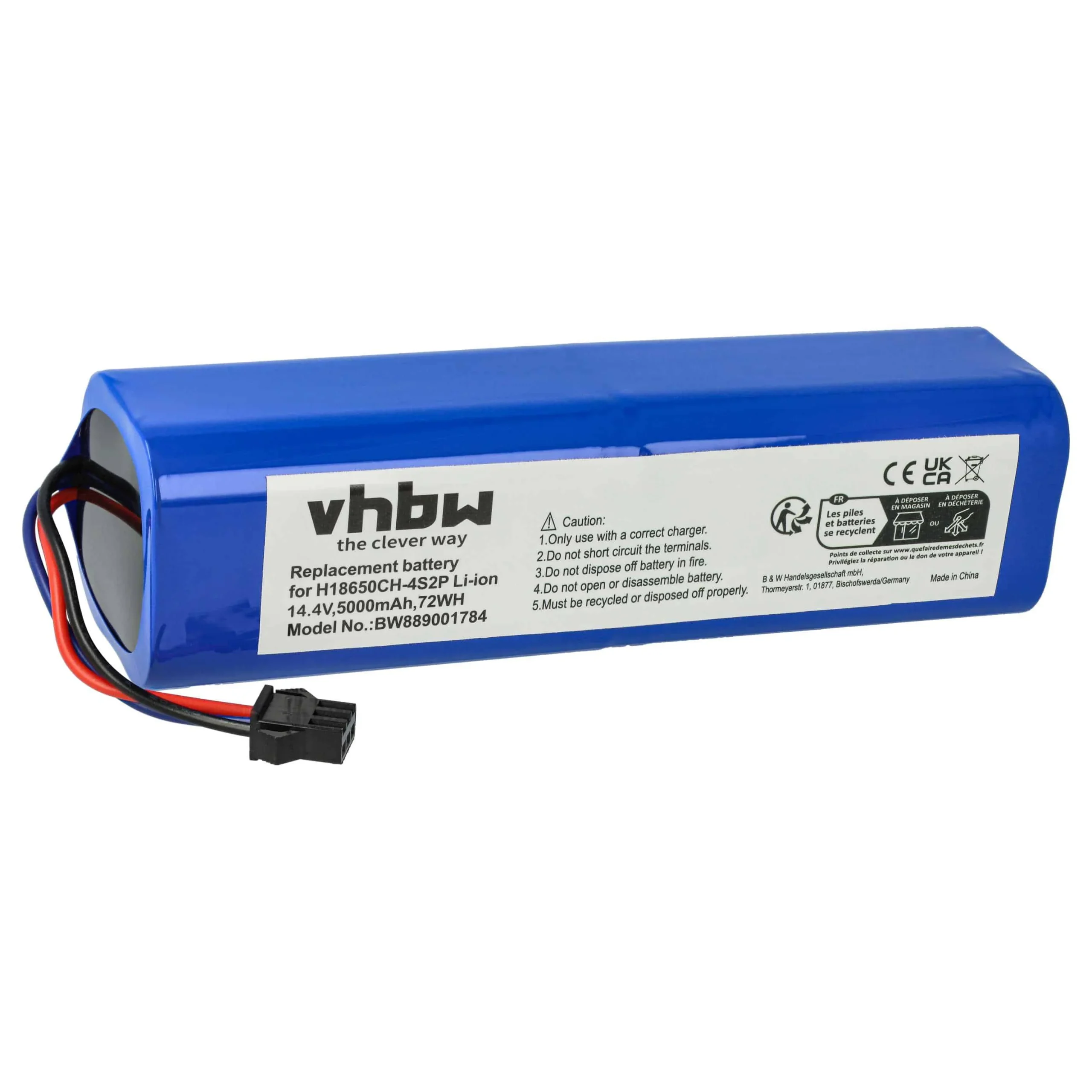 Batterie remplace Xiaomi 4INR19/66-2, SUN-INTE-181 pour robot aspirateur Tefal - 5000mAh 14,4V Li-ion