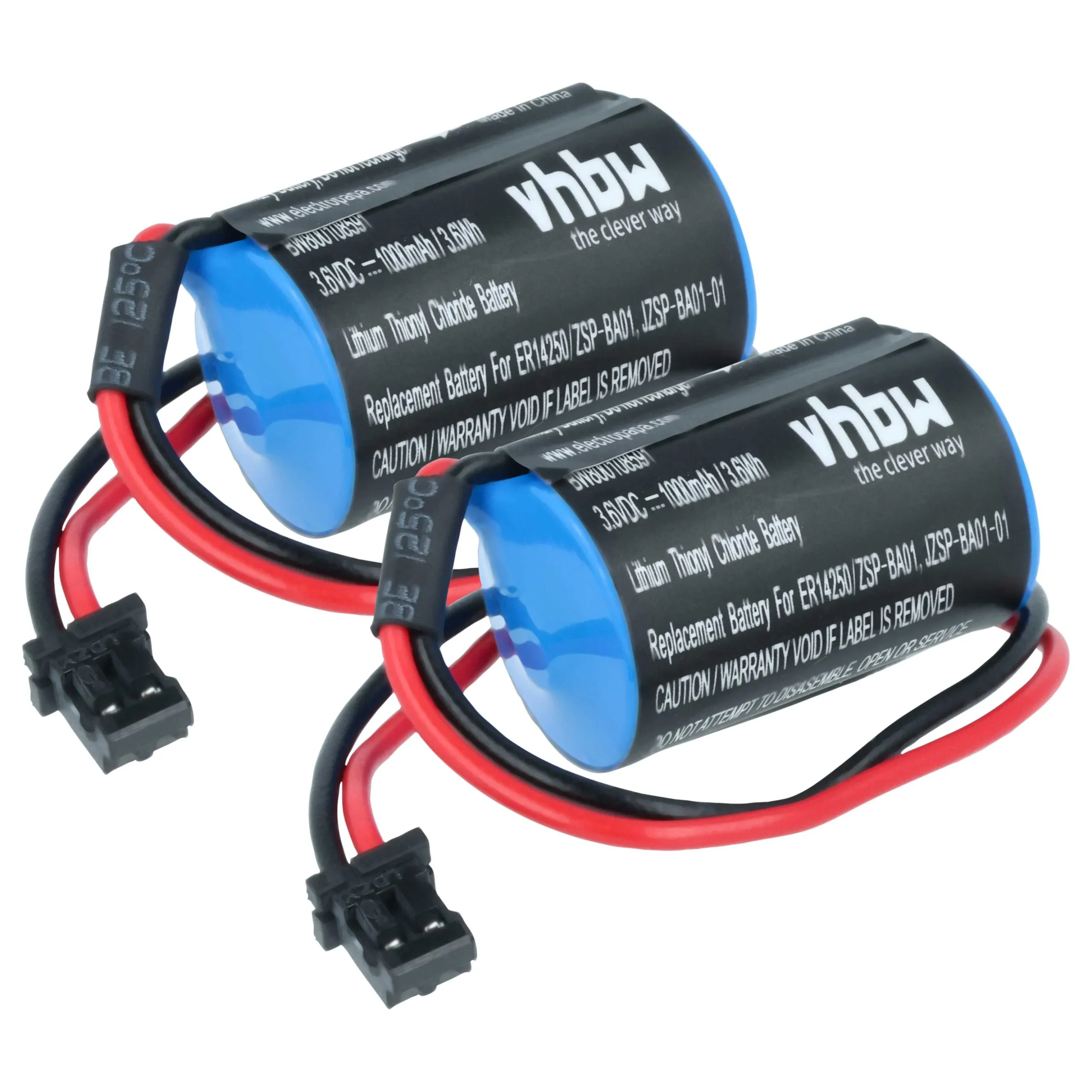 2x Piles remplace Omron JZSP-BA01-01, JZSP-BA01 pour unité de contrôle - 1000mAh 3,6V Li-ion