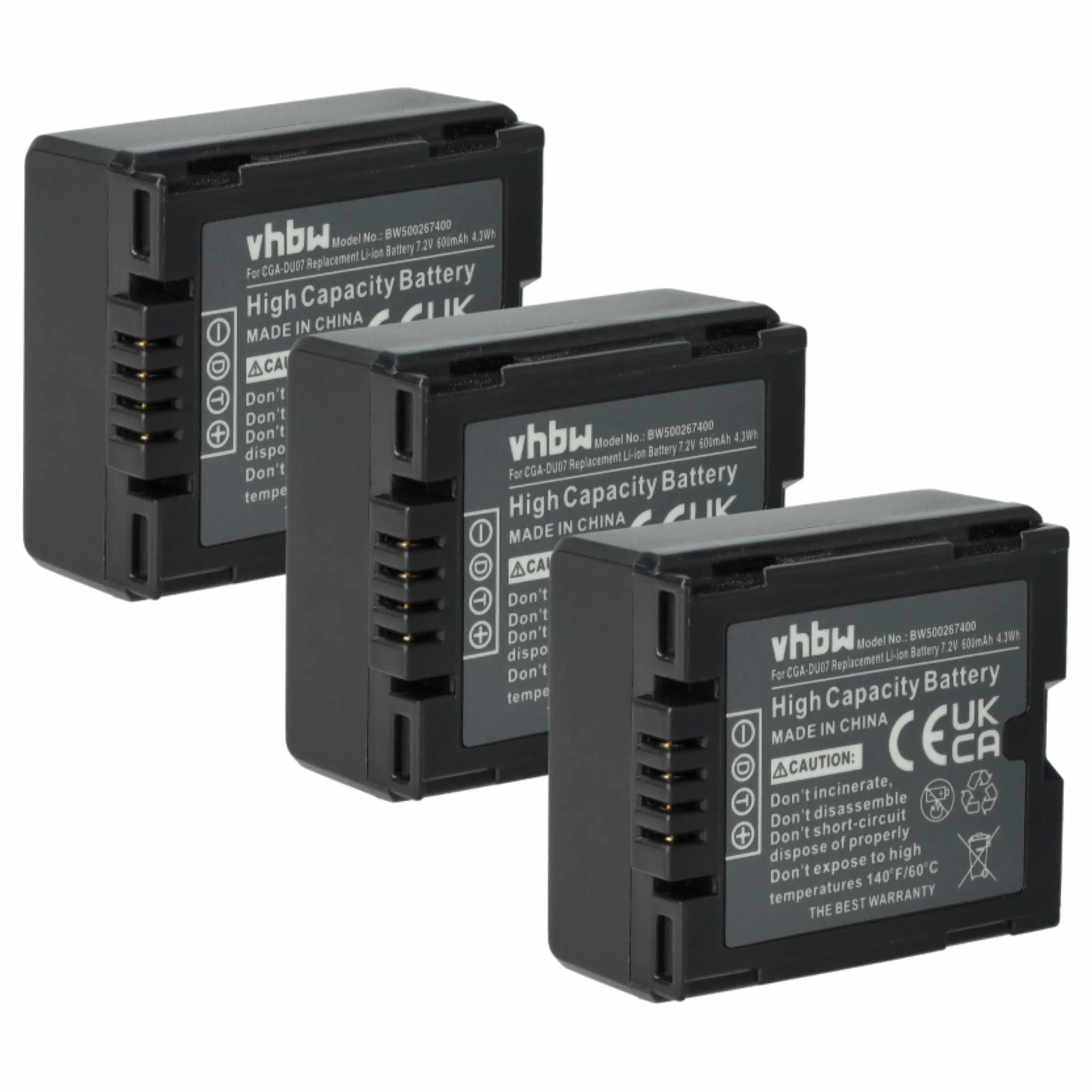 3x Batteries remplace Hitachi DZ-BP07s, DZ-BP14s, DZ-BP21s pour caméscope Hitachi- 600mAh 7,2V Li-ion