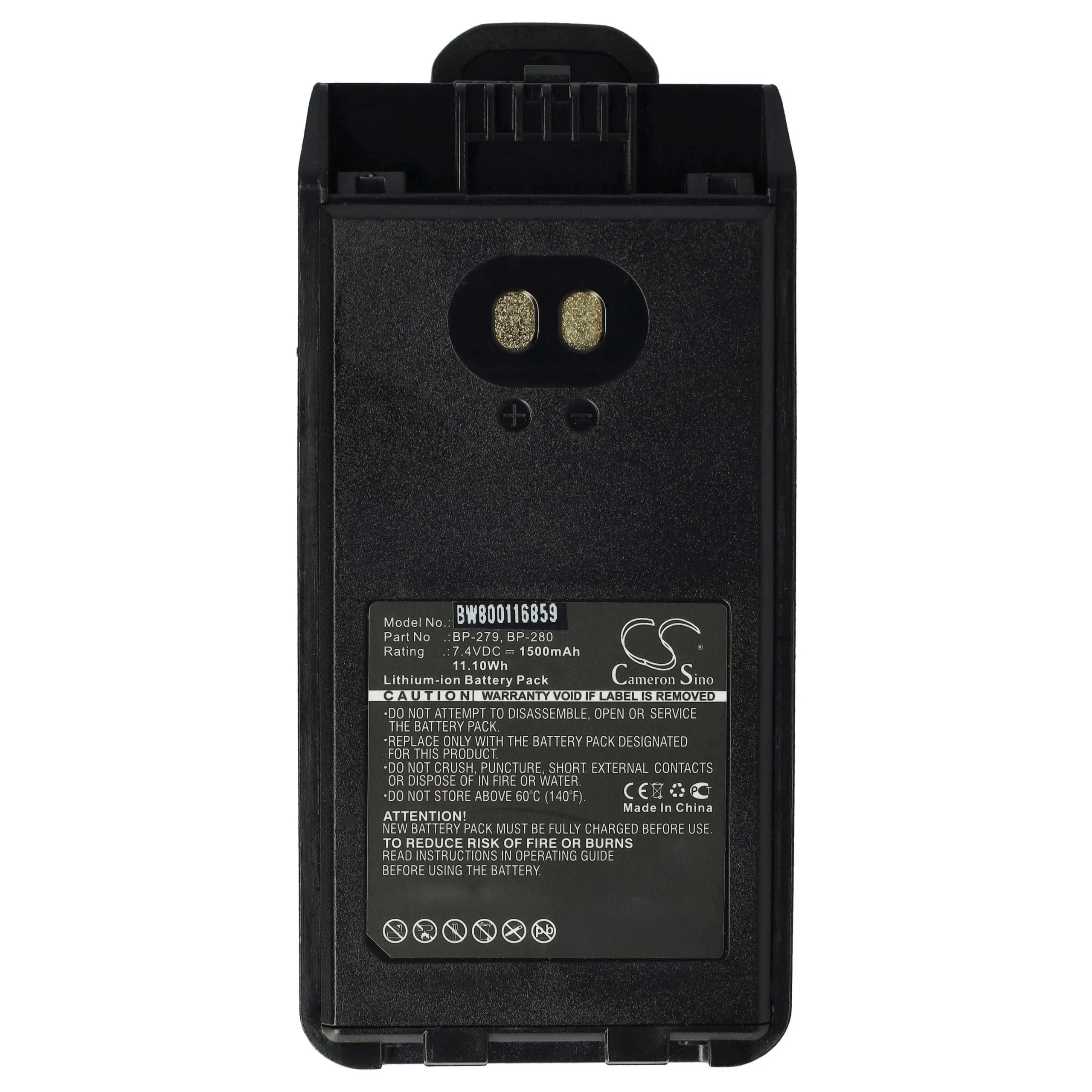 Batterie remplace Icom BP-279, BP-280, BP-280LI pour radio talkie-walkie Icom- 1500mAh 7,4V Li-ion