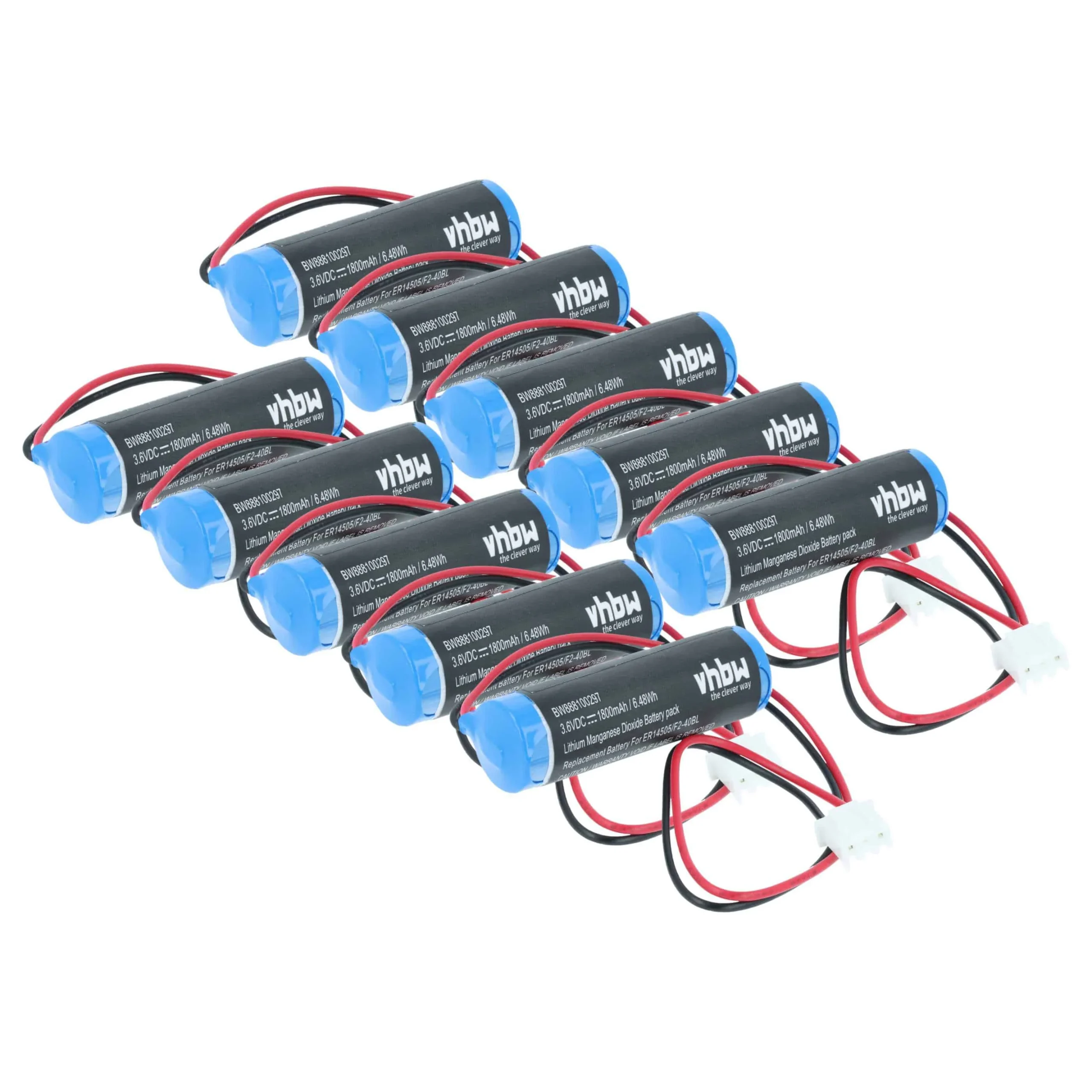 Pile (10 pcs.) remplace Mitsubishi F2-40BL pour PLC Programmable Logic Controller - 1800mAh 3,6V Li-SOCl2