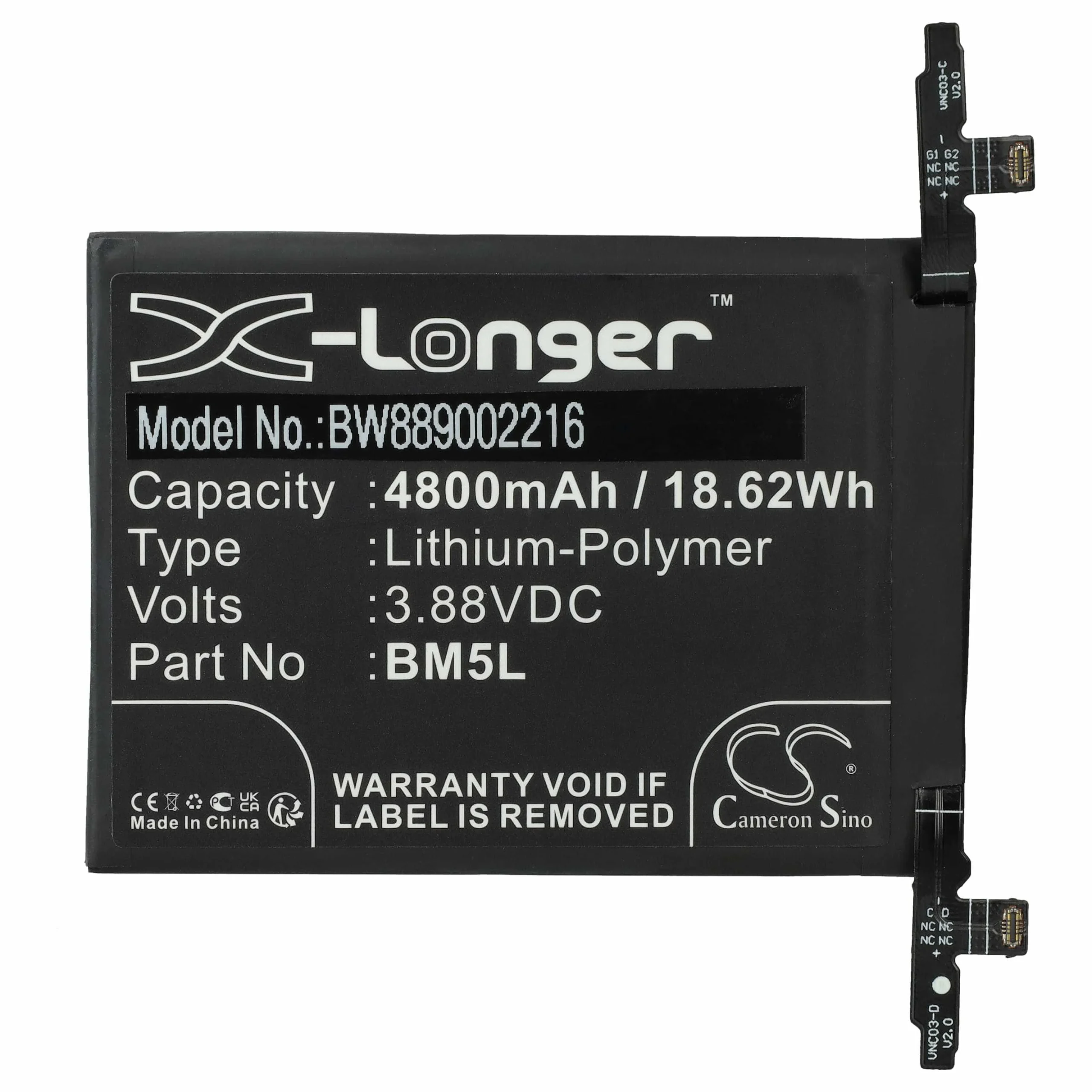 Batterie remplace Xiaomi/Redmi BM5L téléphone portable Xiaomi / Redmi - 4800mAh 3,88V Li-polymère
