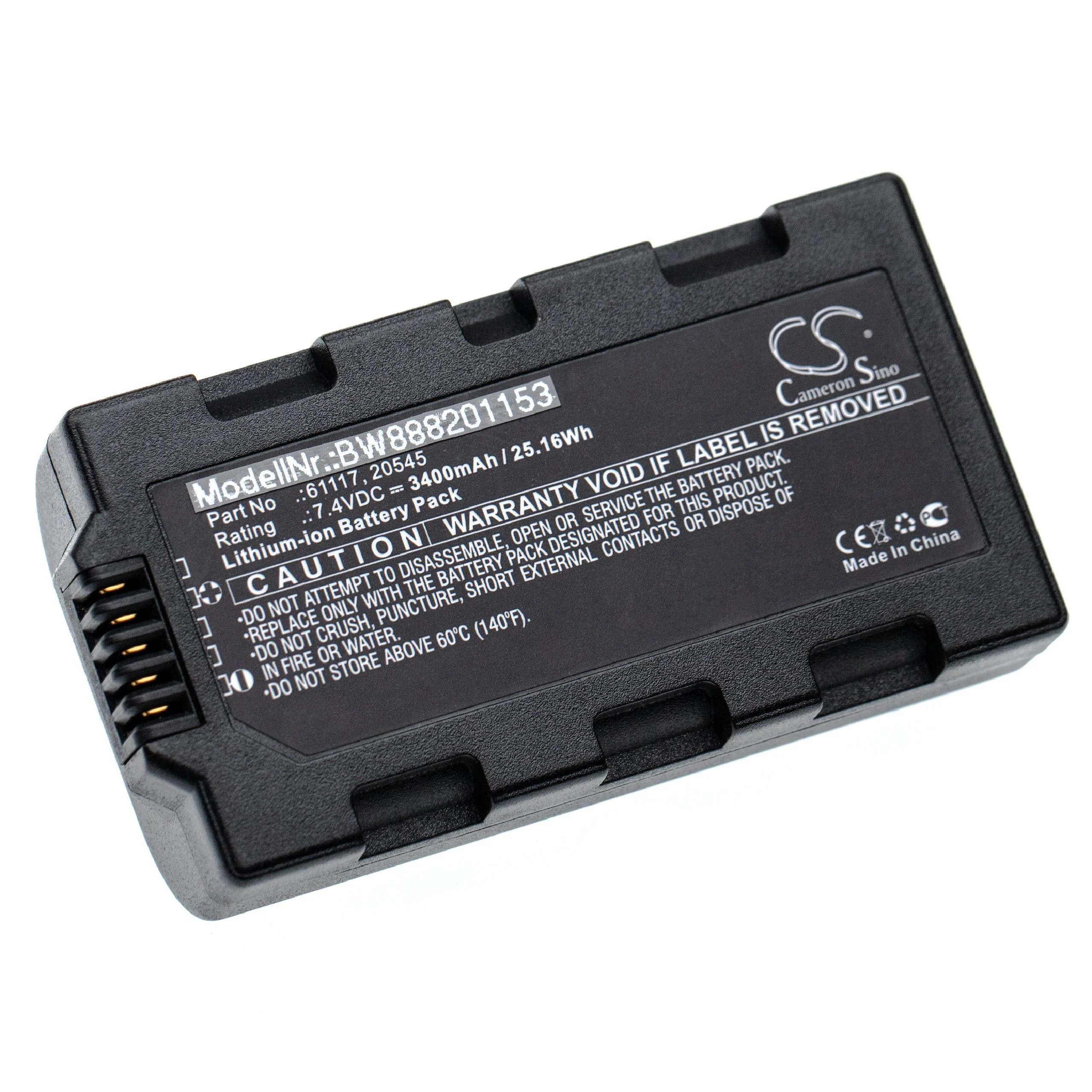 Batterie remplace Sokkia 20545, 61117 pour ordinateur mobile PDA Sokkia - 3400mAh