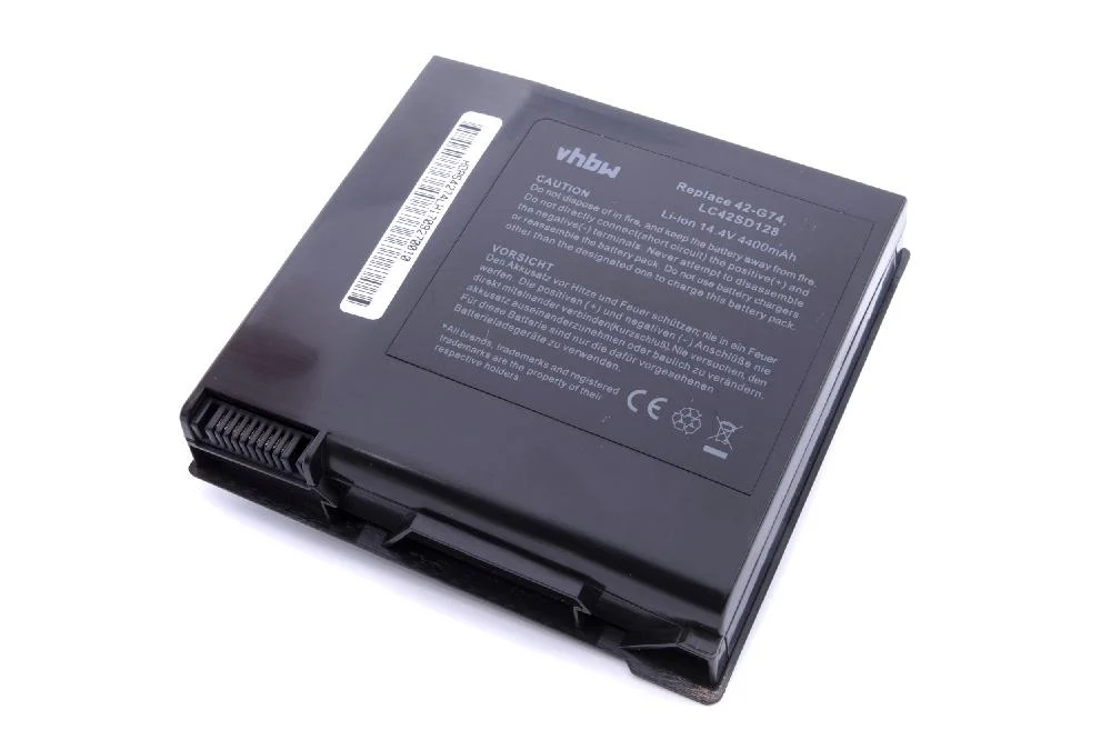 Batterie remplace Asus LC42SD128, A42-G74 pour ordinateur portable Asus- 4400mAh 14,4V Li-ion, noir