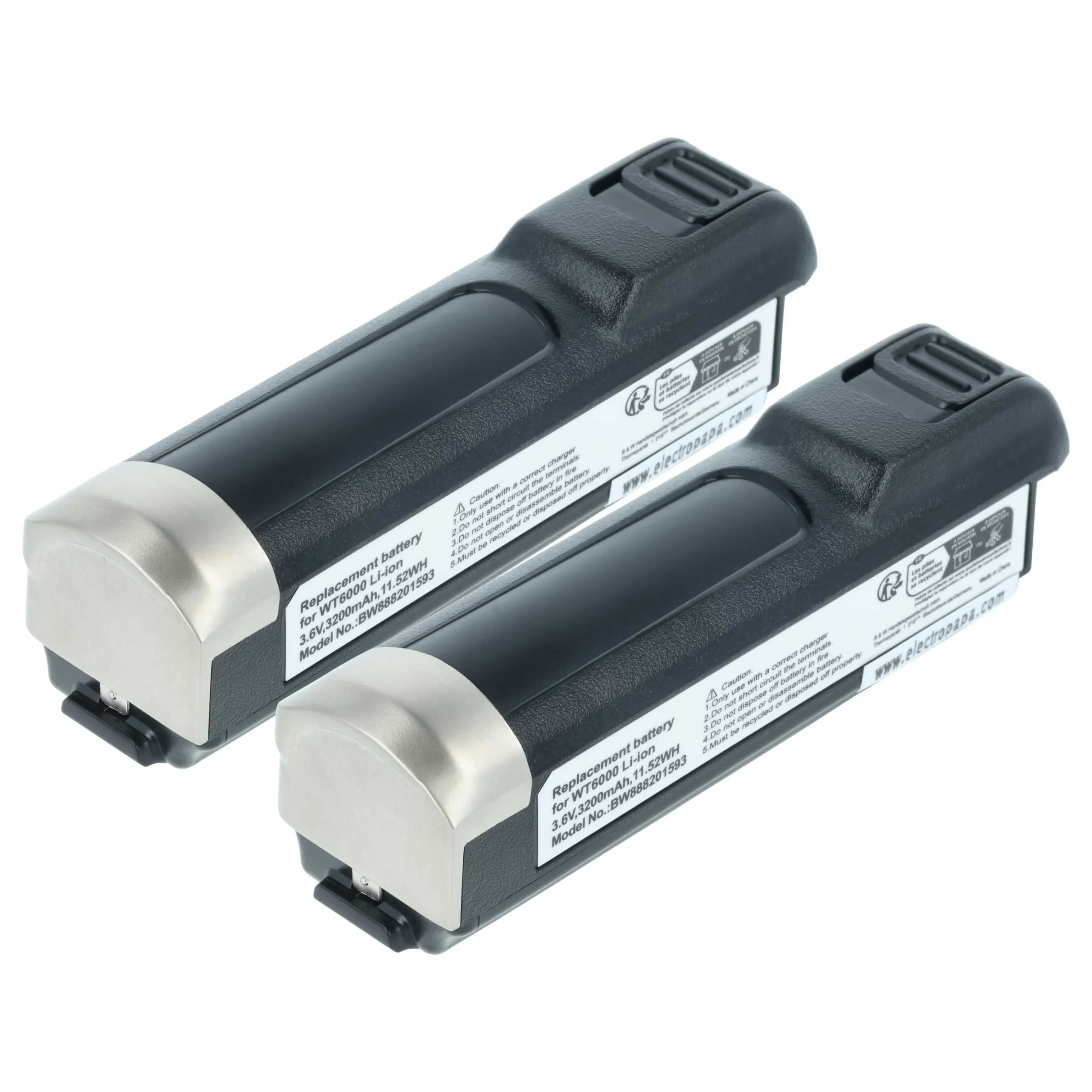 2x Batteries remplace Zebra BTRY-NWTRS-50MA-01 pour scanner de code-barre Zebra - 3200mAh 3,6V