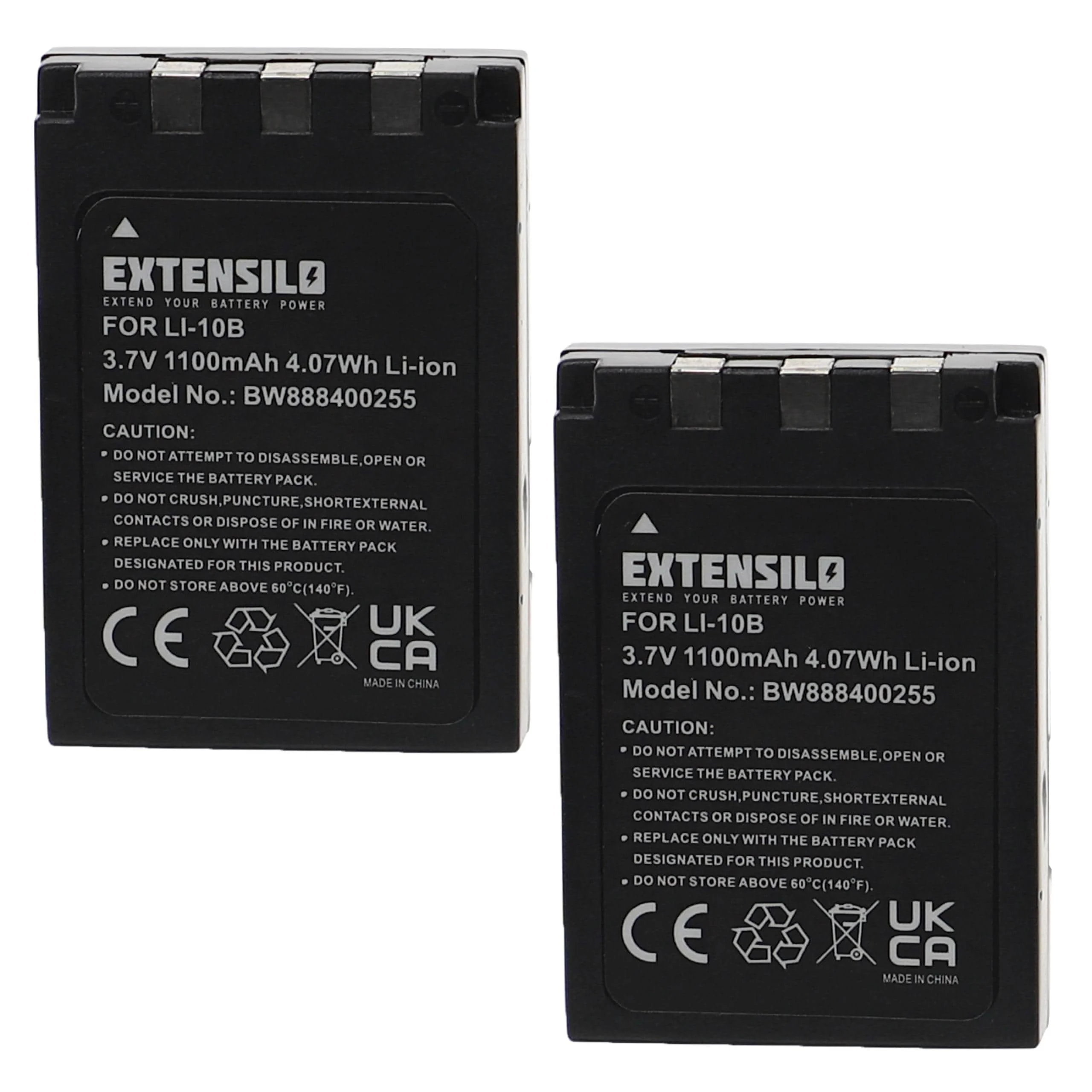 2x Batteries remplace Olympus Li-10B, Li-12B pour appareil photo Olympus- 1100mAh 3,7V Li-ion