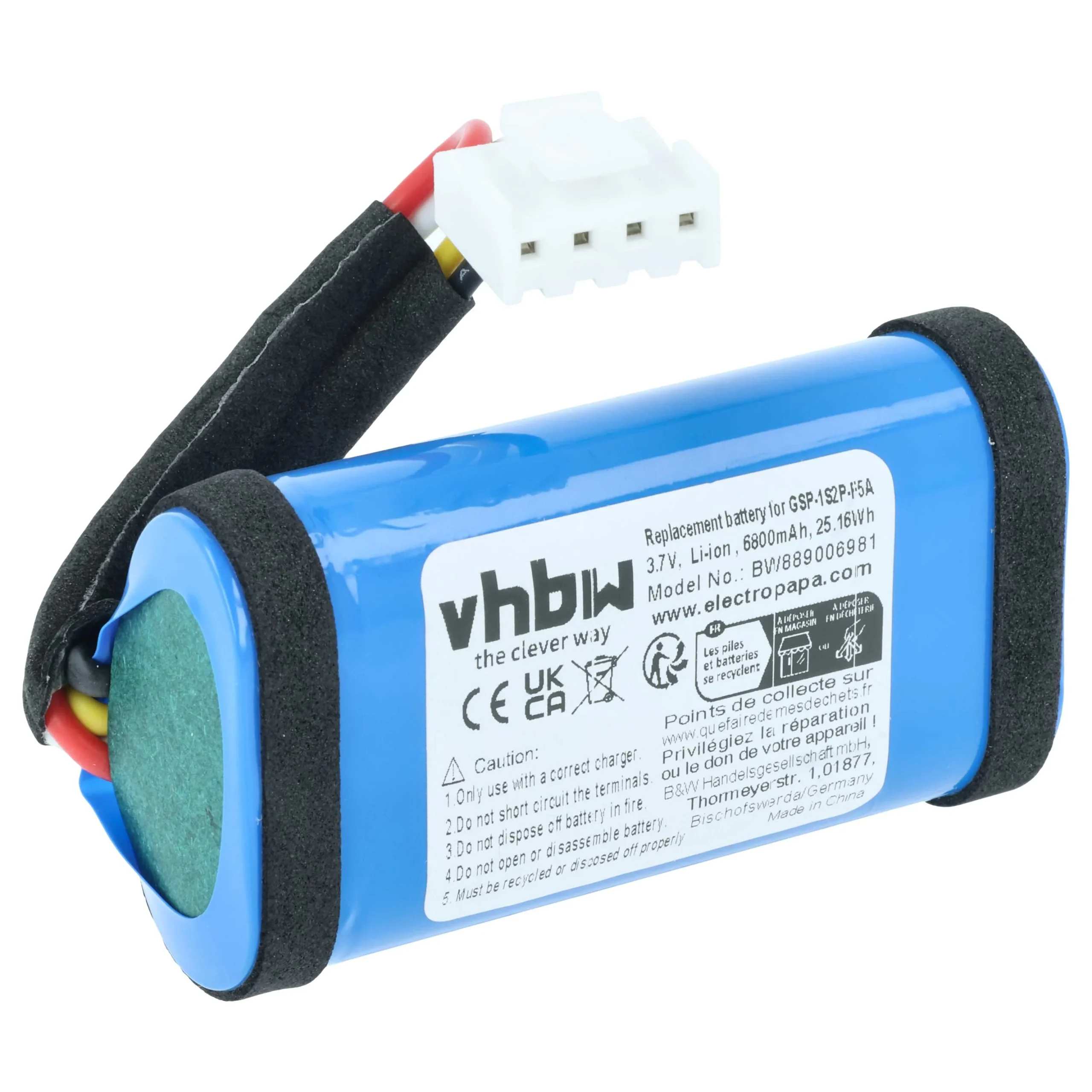 Batterie remplace JBL GSP-1S2P-F5A enceinte JBL - 6800mAh 3,7V Li-ion