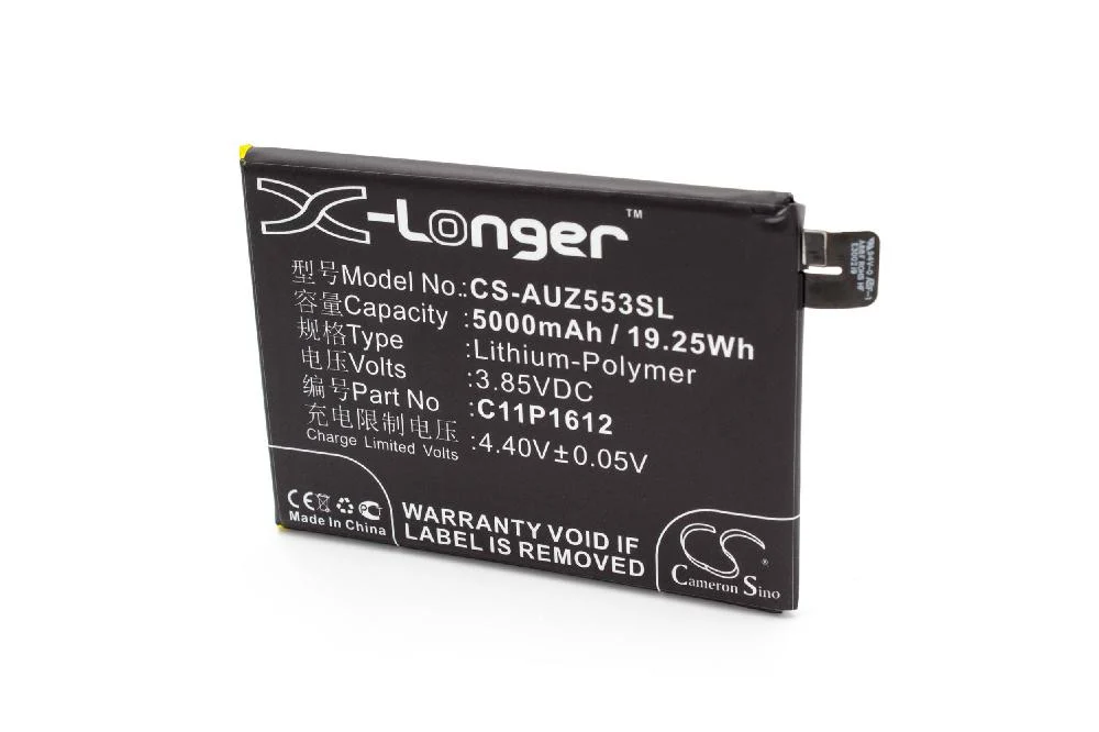 Batterie remplace Asus C11-P1612, C11P1612 téléphone portable Asus - 5000mAh 3,85V Li-polymère