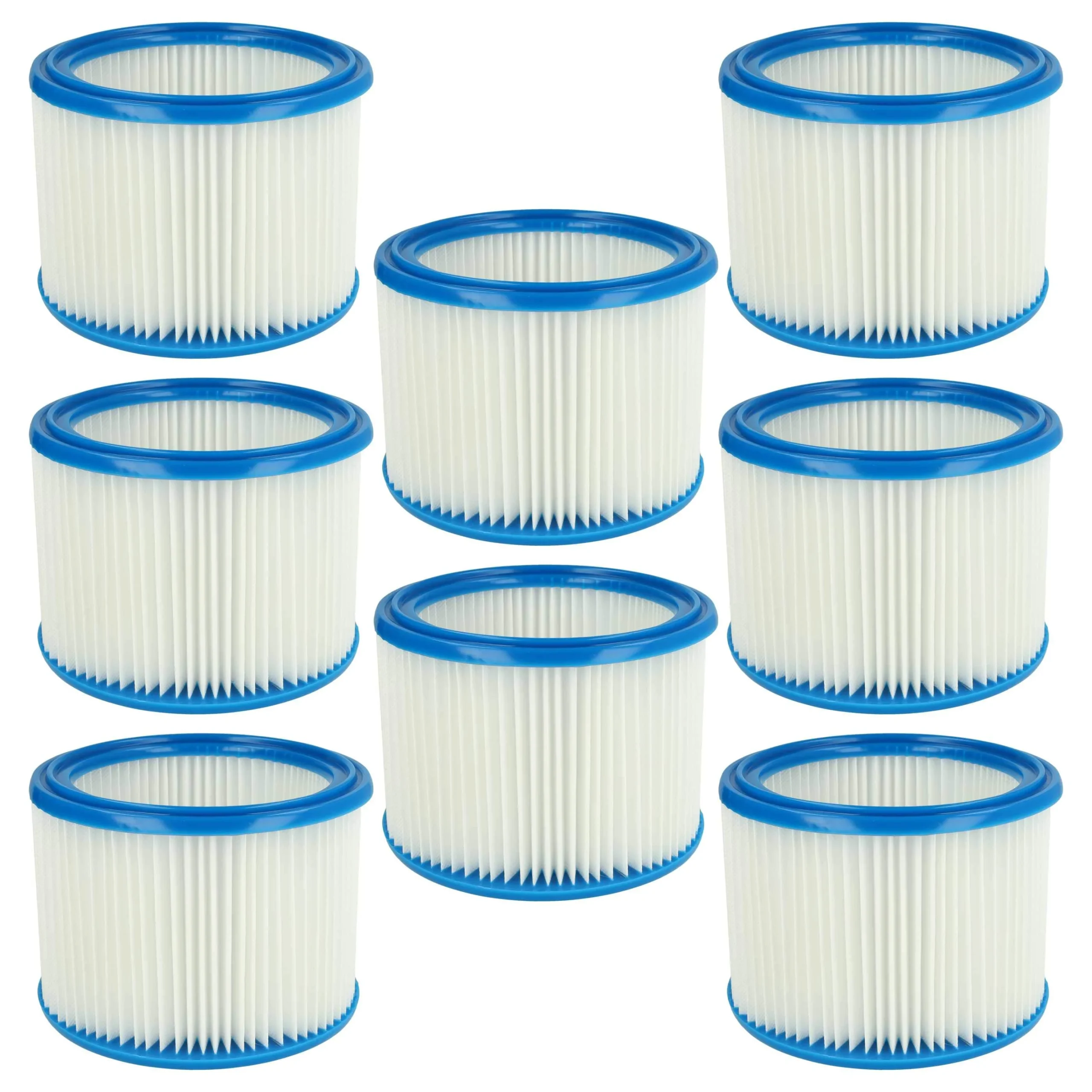8x Filtre remplace Bosch 2607432024 pour aspirateur Bosch - filtre rond, blanc / bleu