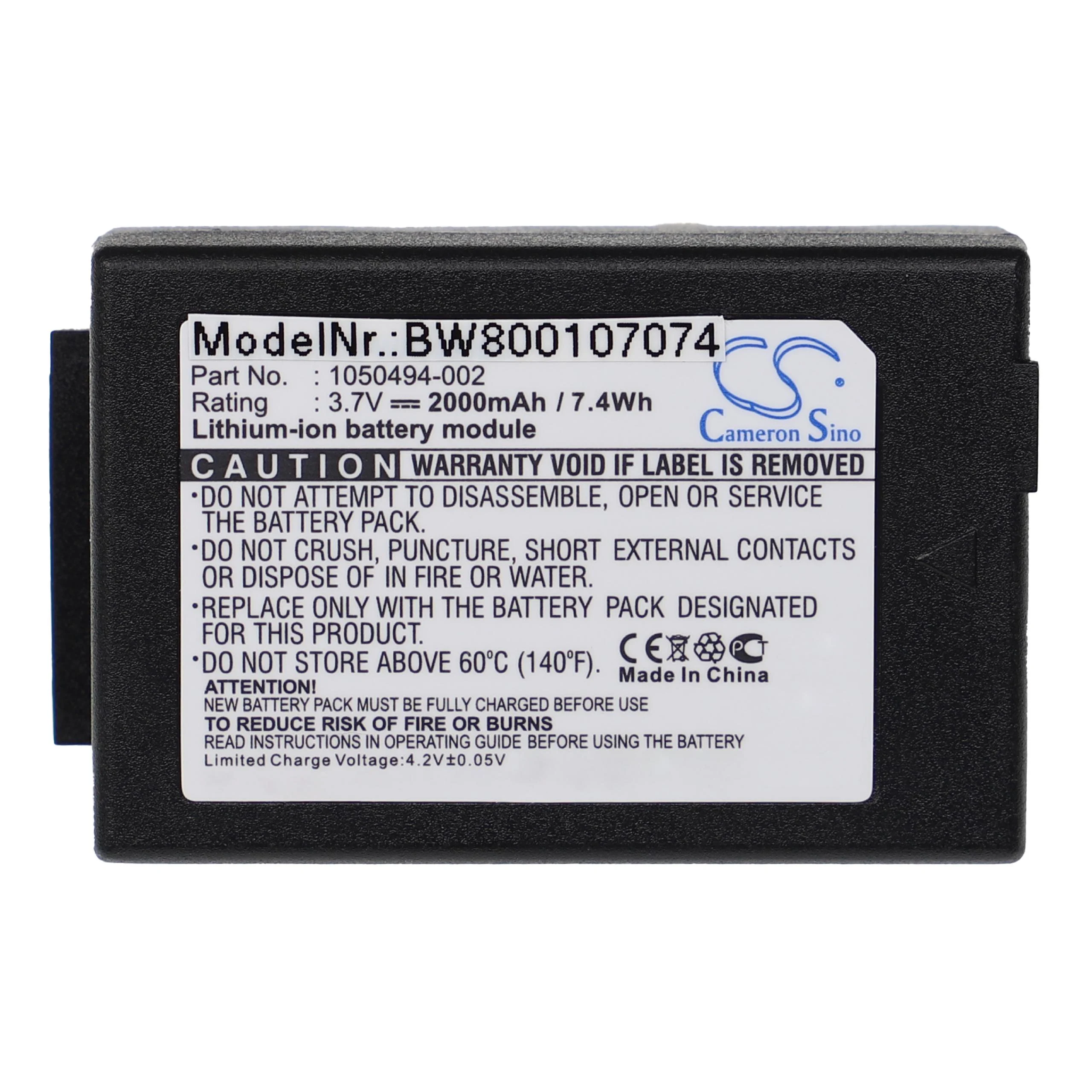 Batterie remplace Psion 1050494, WA3006, 1050494-002 pour ordinateur de poche Psion - 2000mAh 3,7V Li-ion