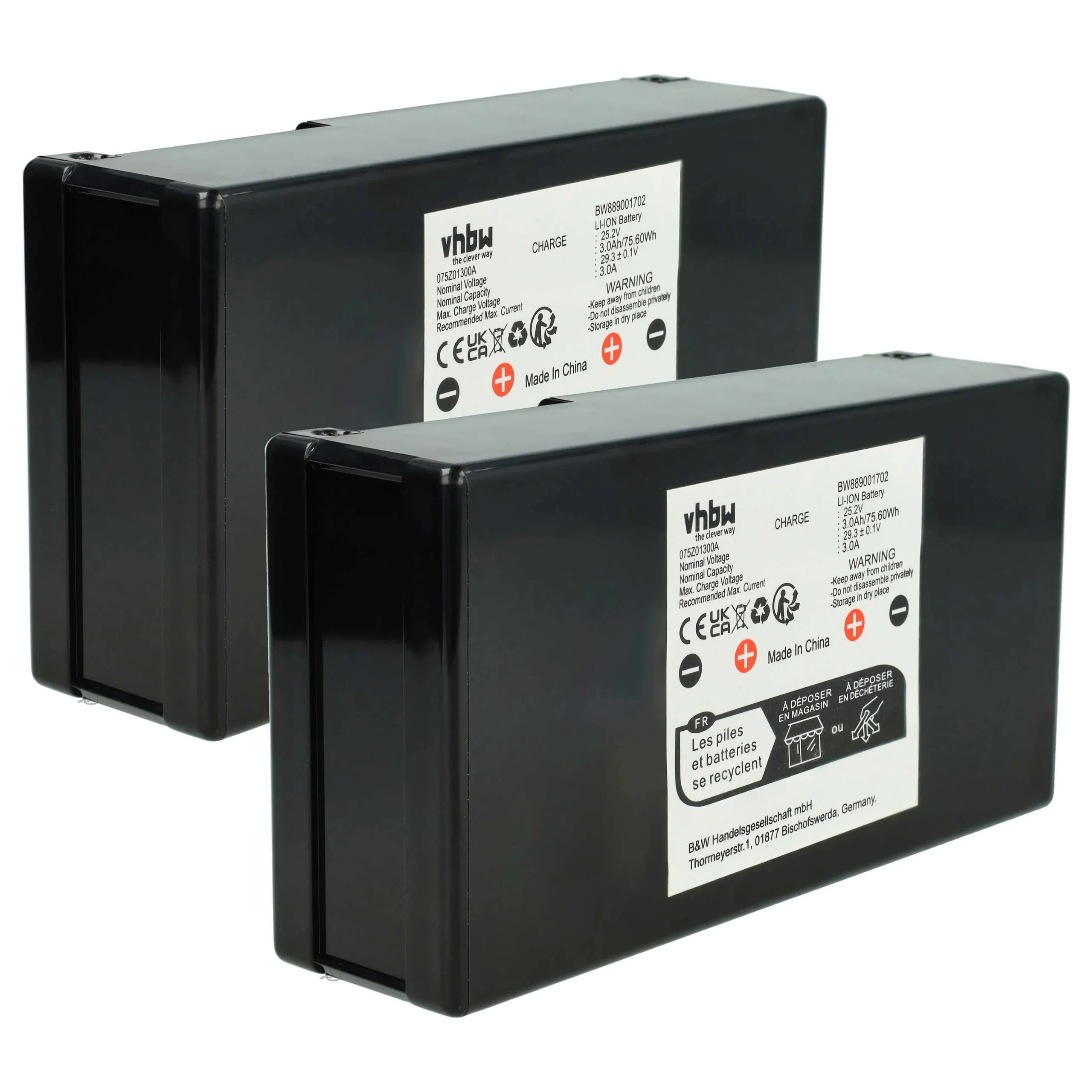 2x Batteries remplace Ambrogio 6060BA0 pour outil de jardinage - 3000mAh 25,2V Li-ion