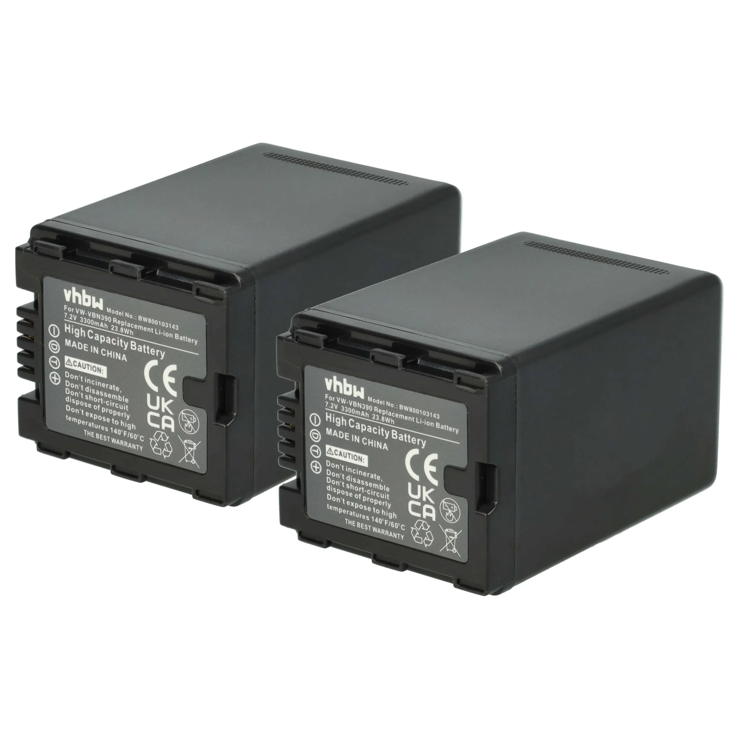 2x Batteries remplace Panasonic VW-VBN260E, VW-VBN260 pour caméscope Panasonic- 3300mAh 7,2V Li-ion avec puce