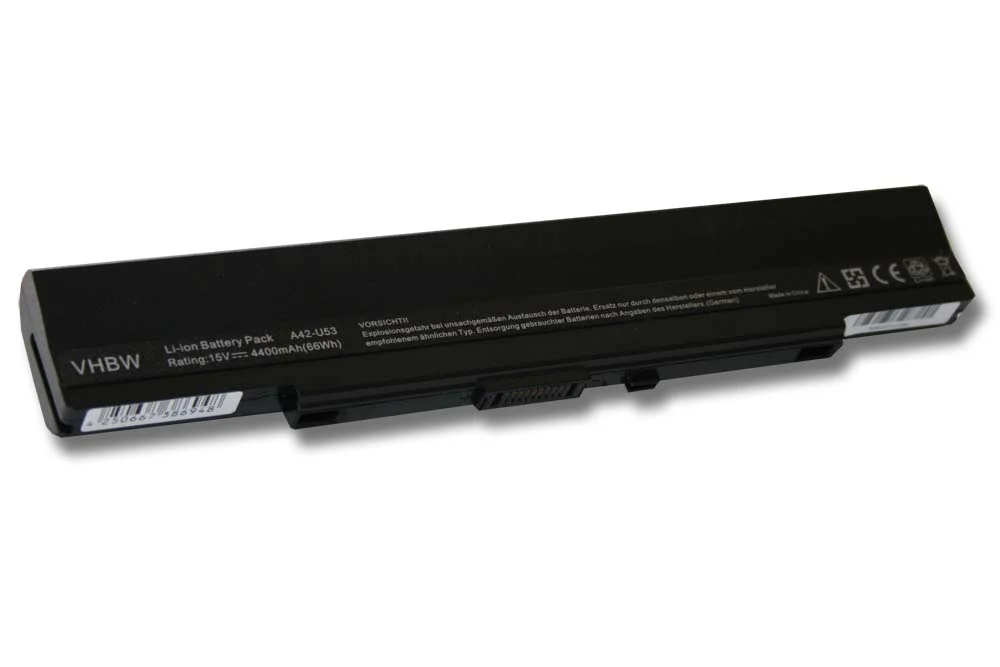 Batterie remplace Asus A41-U53, A32-U53, A31-U53 pour ordinateur portable Asus- 4400mAh 15V Li-ion, noir