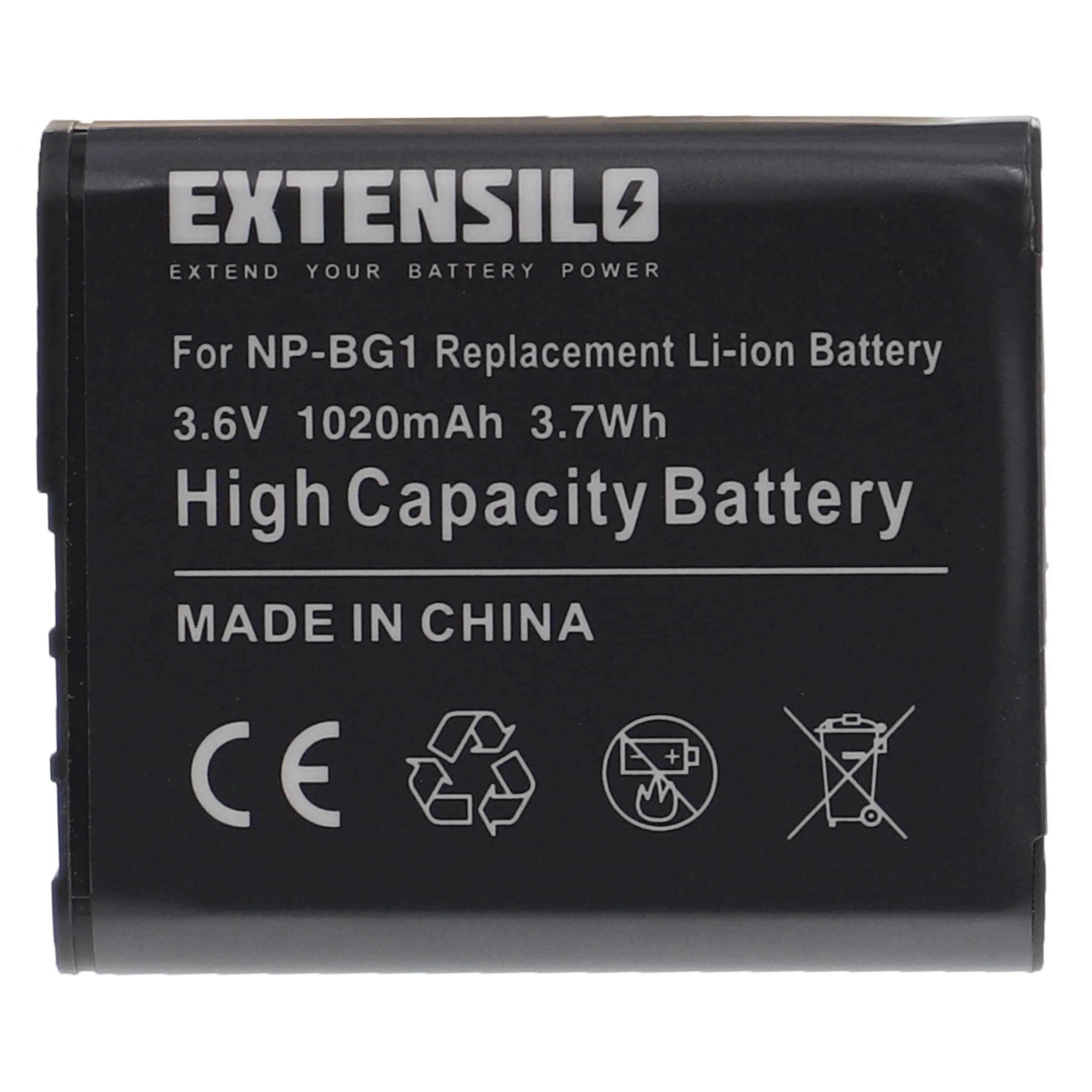Batterie remplace Sony NP-BG1, NP-FG1 pour appareil photo Sony- 1020mAh 3,6V Li-ion