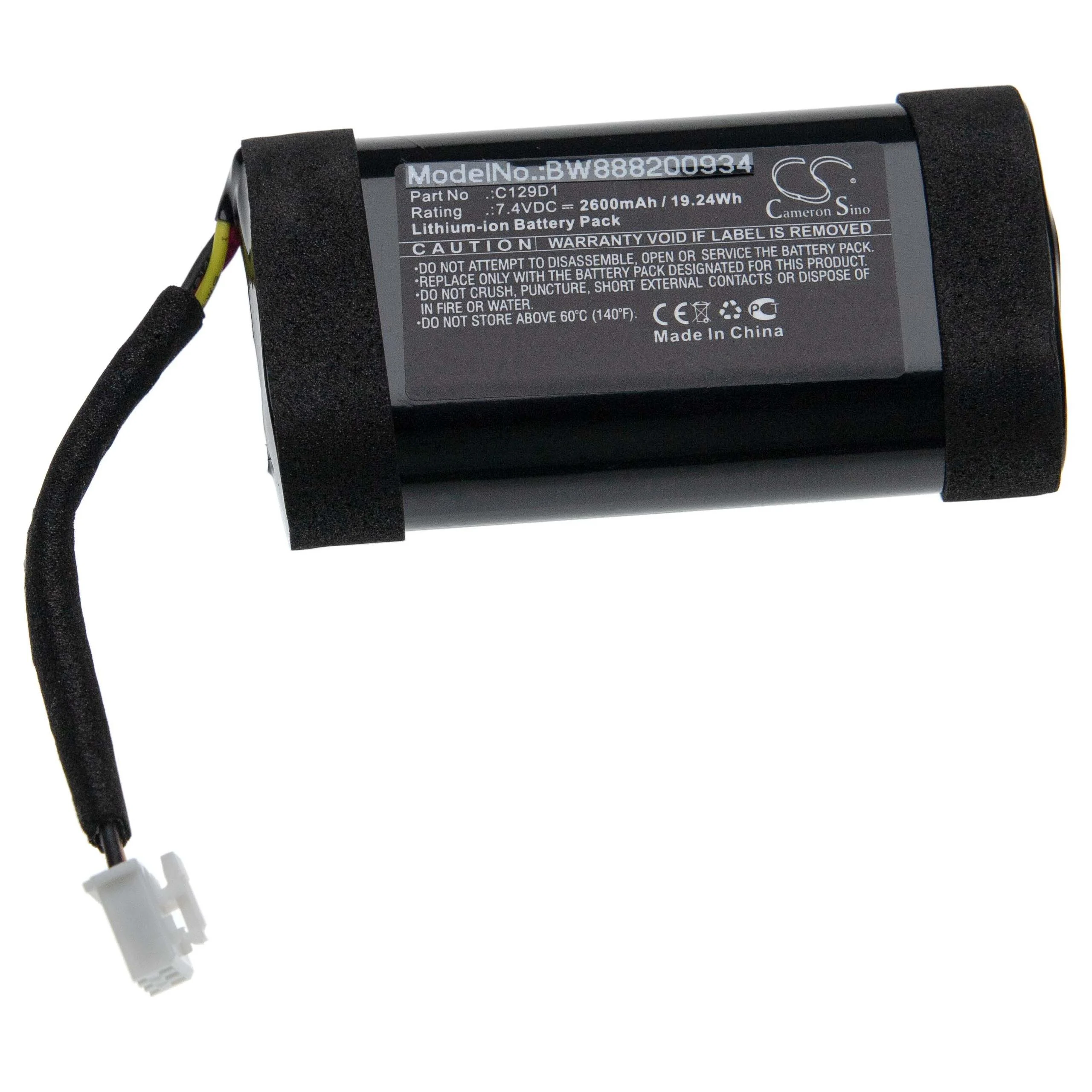 Batterie remplace Bang & Olufsen C129D1, 2INR19/66 enceinte Bang & Olufsen - 2600mAh 7,4V Li-ion
