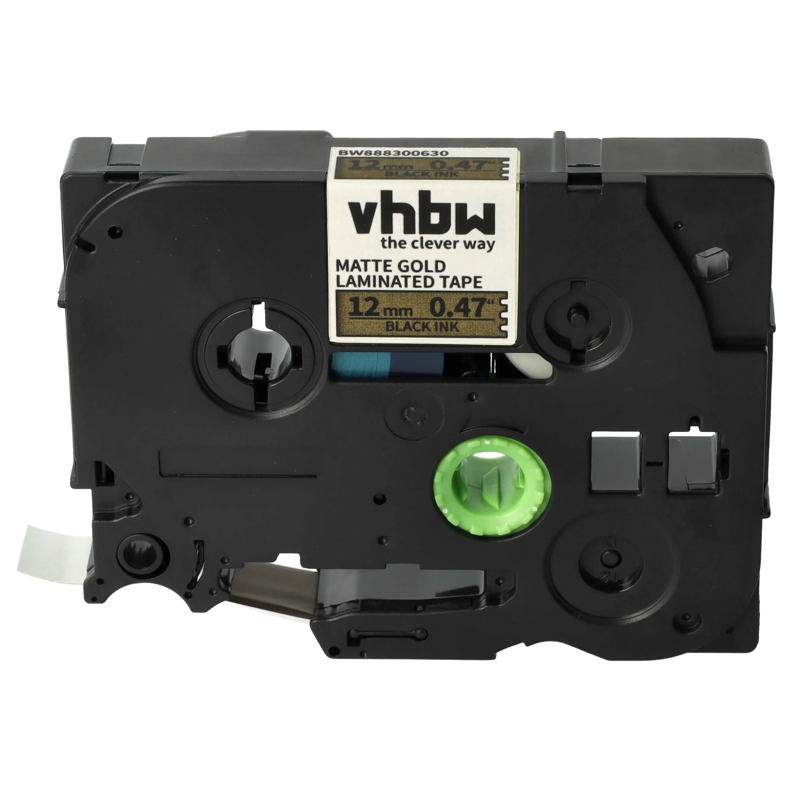 Cassette à ruban remplace Brother TZE-MQ831 - 12mm lettrage Noir ruban Or mat, plastique