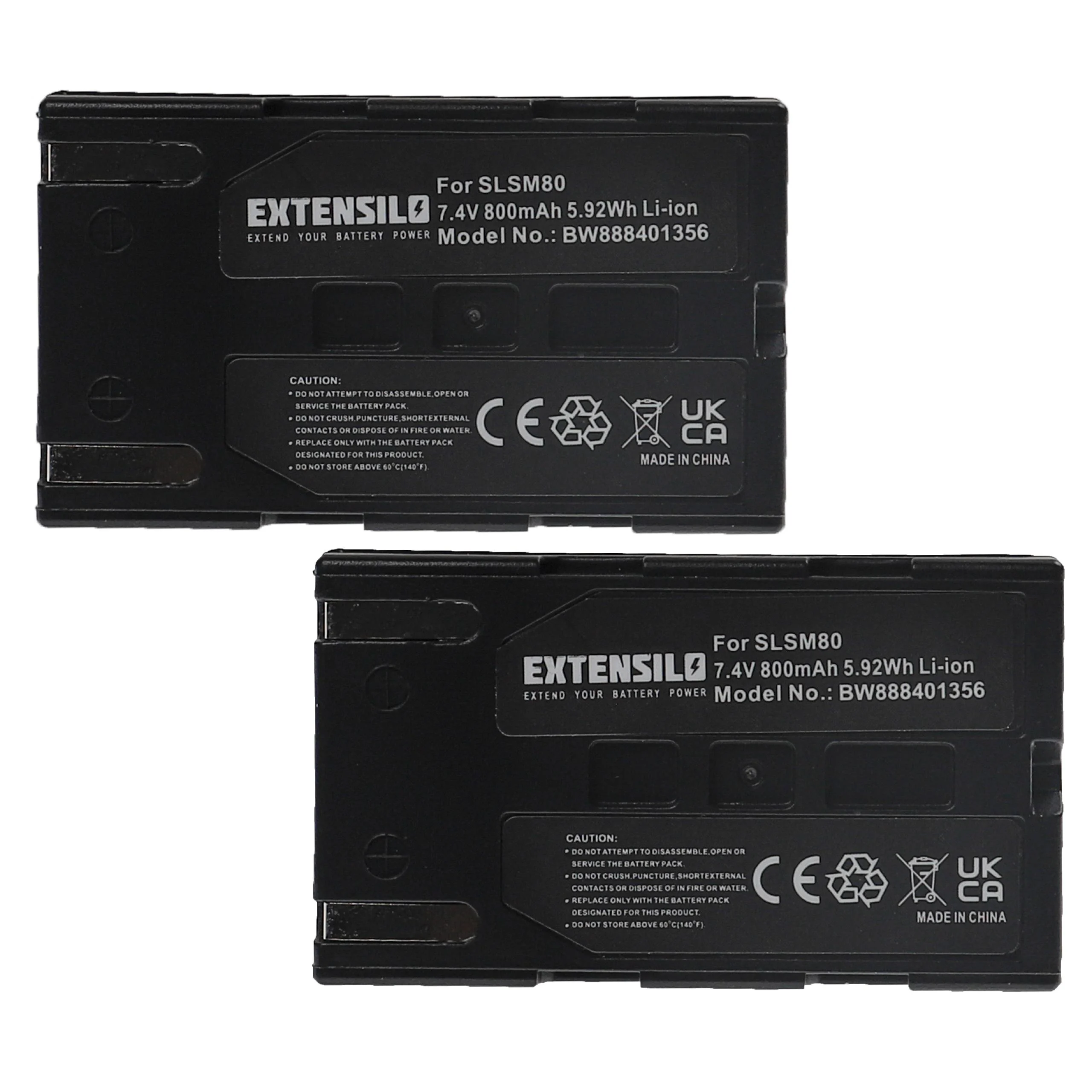 2x Batteries remplace Samsung SB-LSM80, SB-LSM320, SB-LSM160 pour caméscope Samsung- 800mAh 7,4V Li-ion