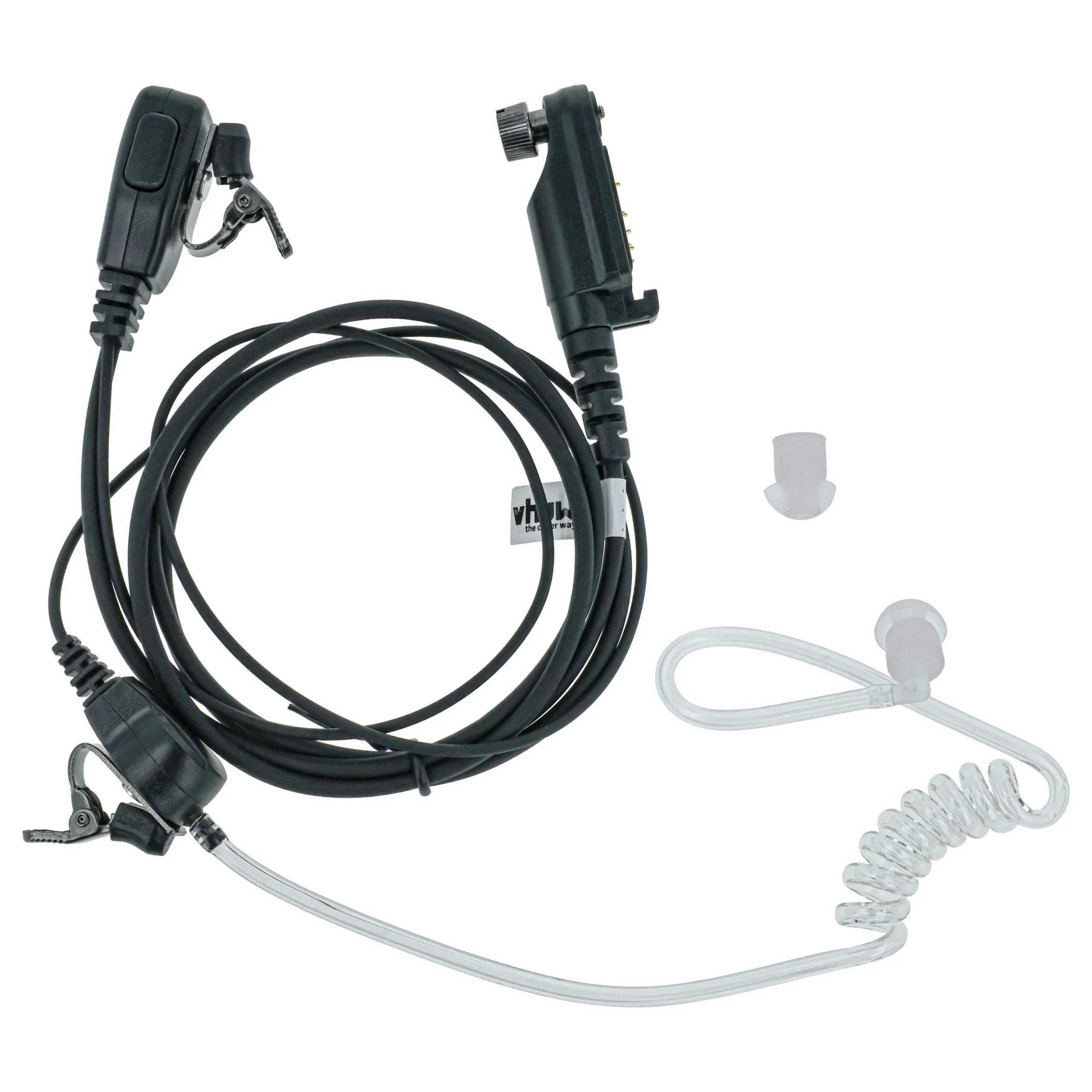 Oreillette de talkie-walkie pour HYT / Hytera X1e et autres - Avec microphone PTT + support clip, noir