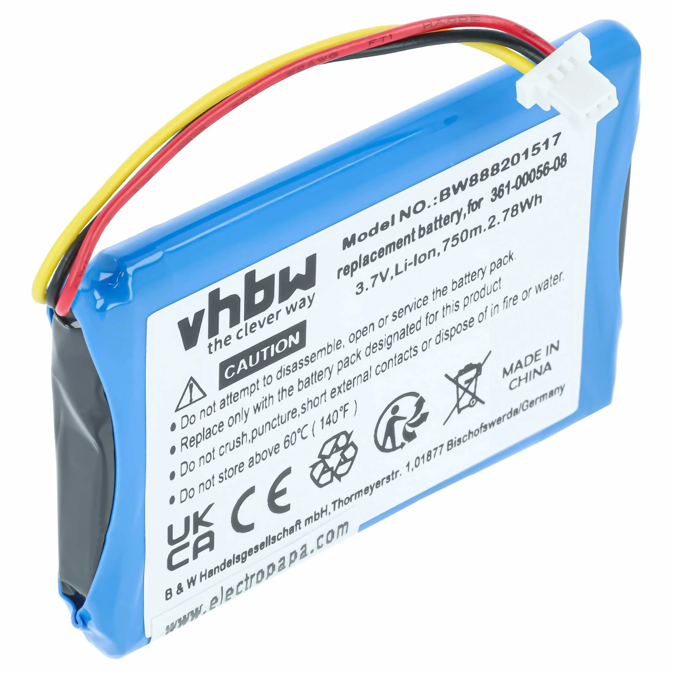 Batterie remplace Garmin 1ICP5/34/45, 1ICP4/34/5 pour navigation GPS Mitac Mio - 750mAh 4,2V Li-polymère