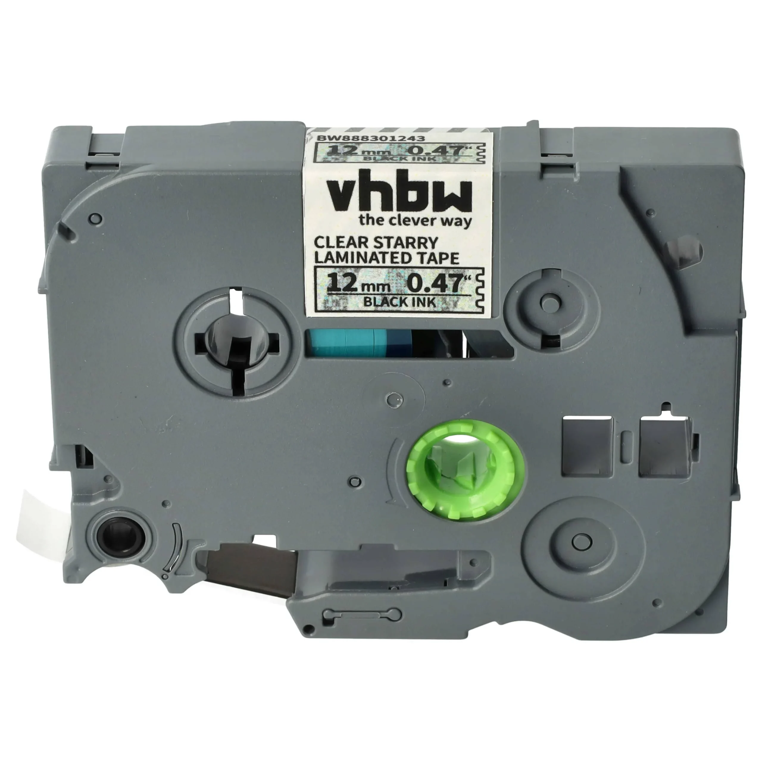 Cassette à ruban remplace Brother TZE-131L1 - 12mm lettrage Noir ruban Transparent paillettes, plastique
