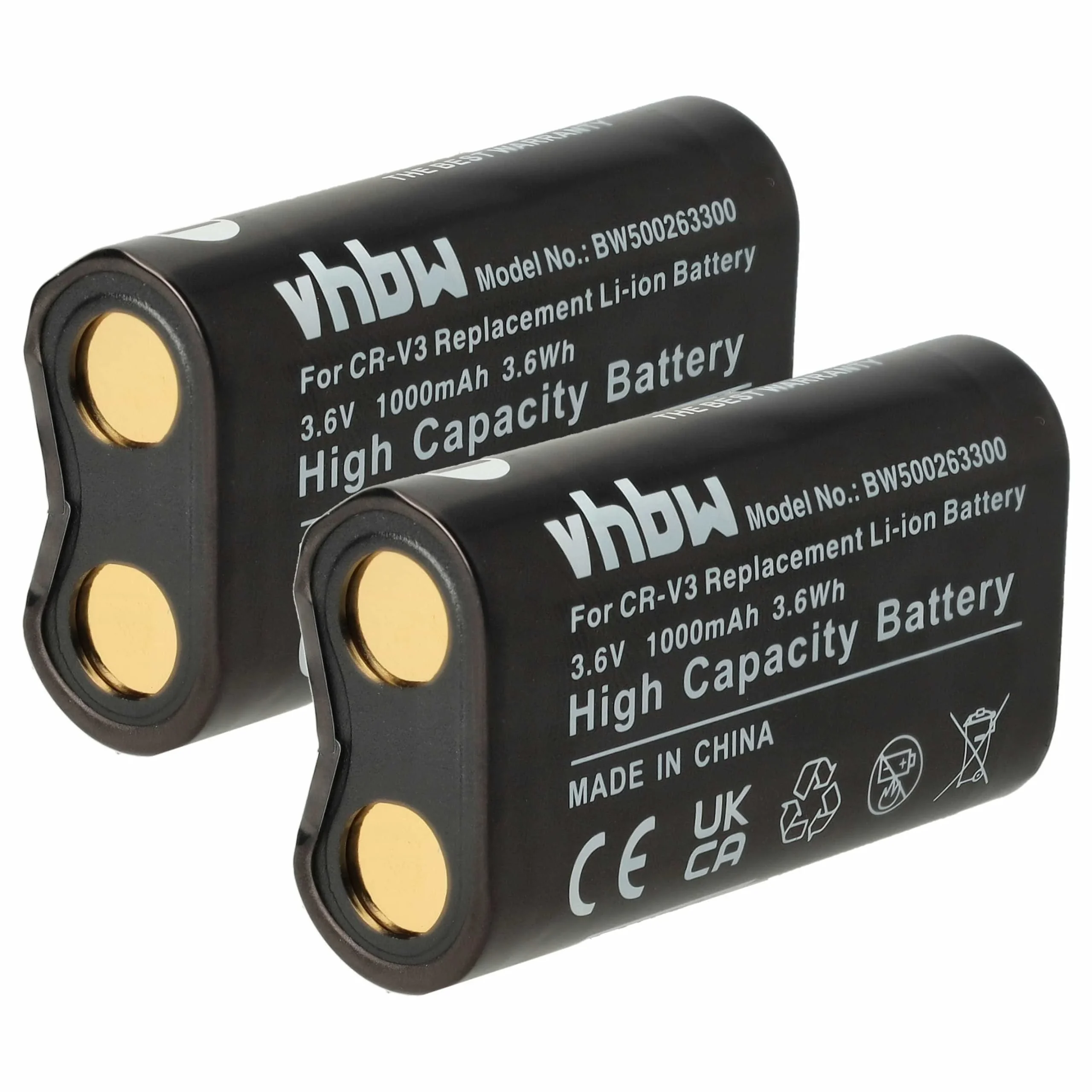 2x Batteries remplace RV3, RCR-V3, LB01, LB-01, CR-V3P, CR-V3 pour appareil photo Toshiba- 1000mAh 3,6V Li-ion