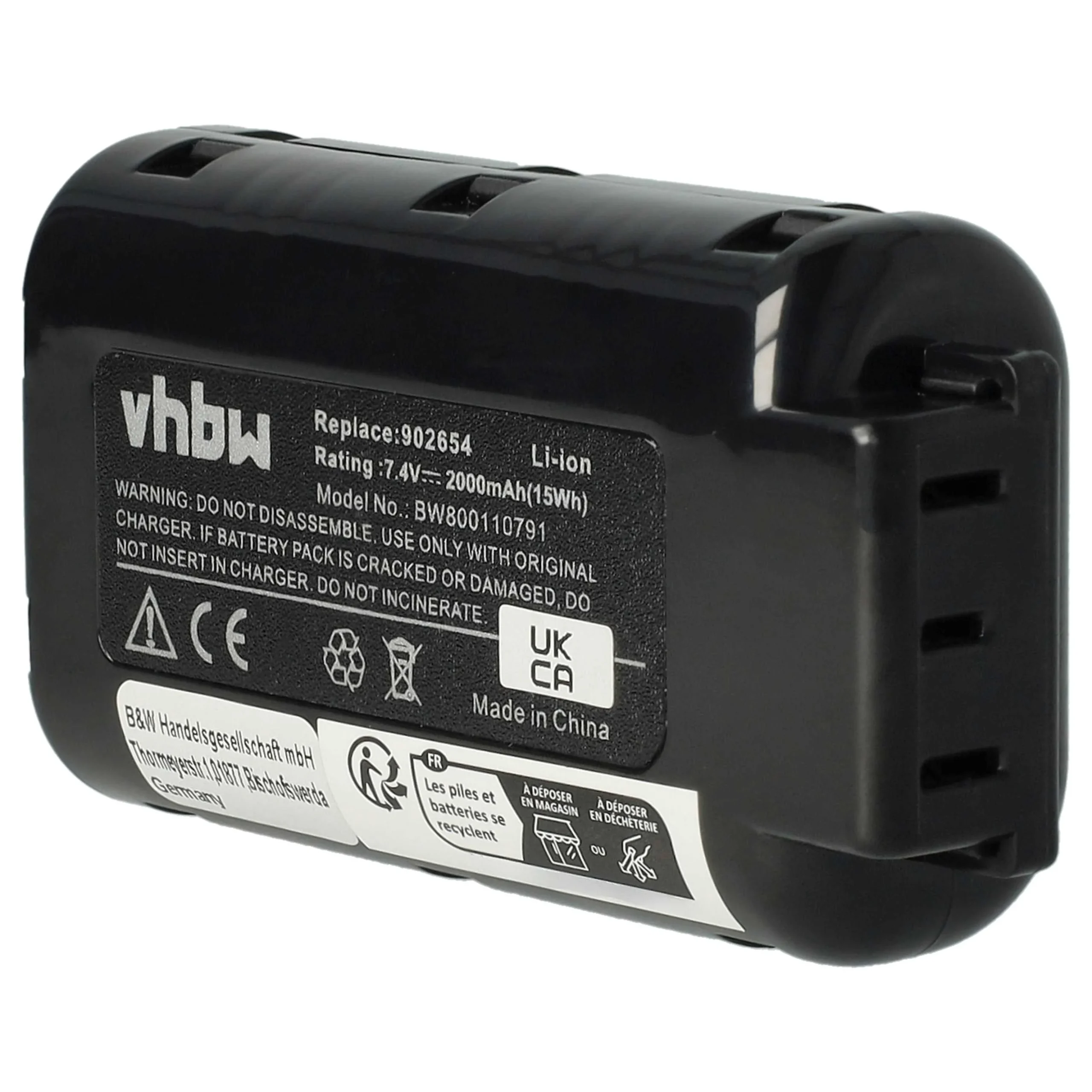 Batterie remplace Paslode 902400, 902600, 018880, 404400, 404717 outil électrique Paslode - 2Ah 7,4V Li-ion