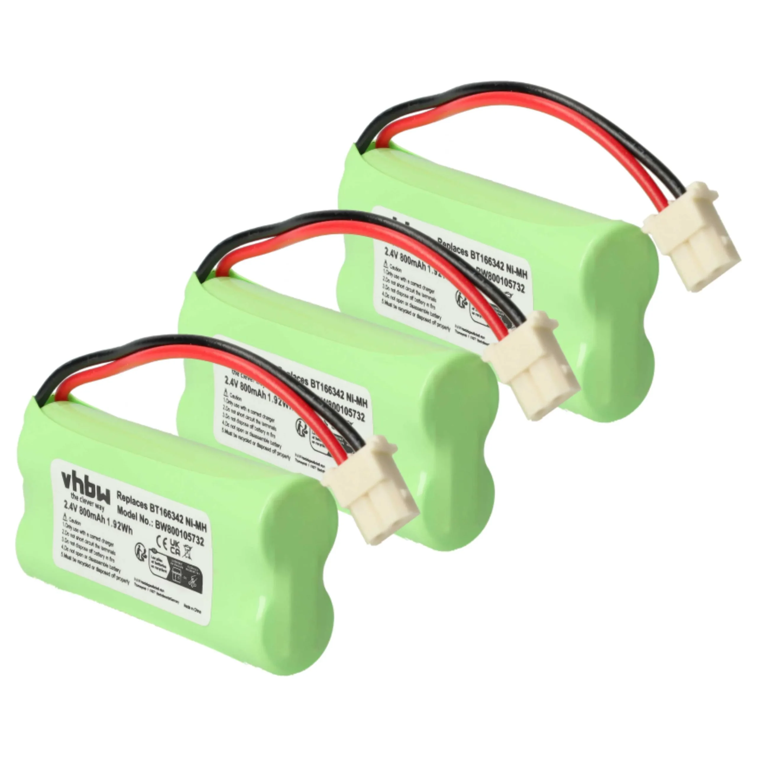 3x Batteries remplace Motorola BT283342, BT183342 pour téléphone Philips - 800mAh 2,4V NiMH