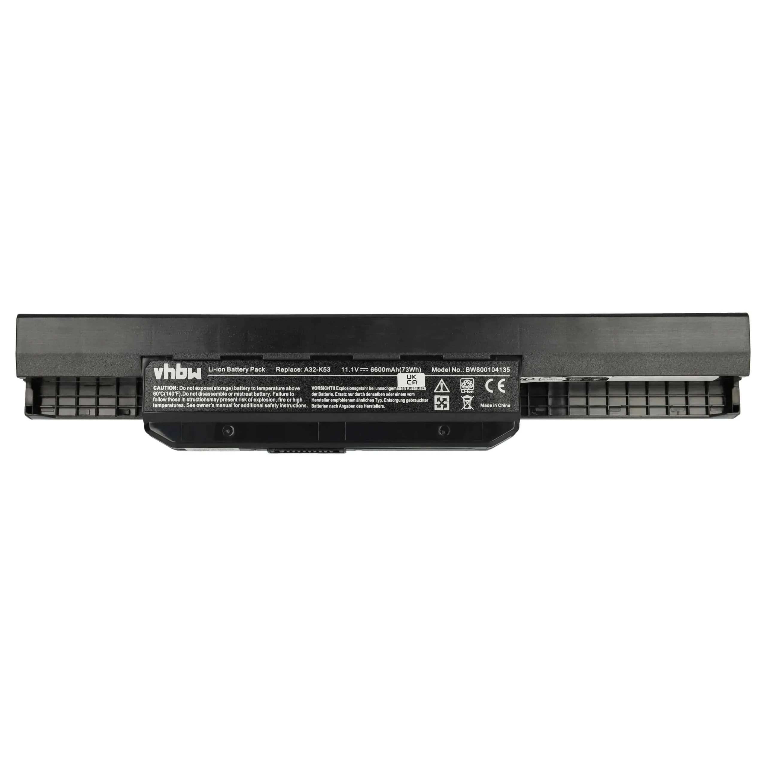Batterie remplace Asus 07G016H31875M, 0B20-00X50AS pour ordinateur portable Asus- 6600mAh 11,1V Li-ion, noir